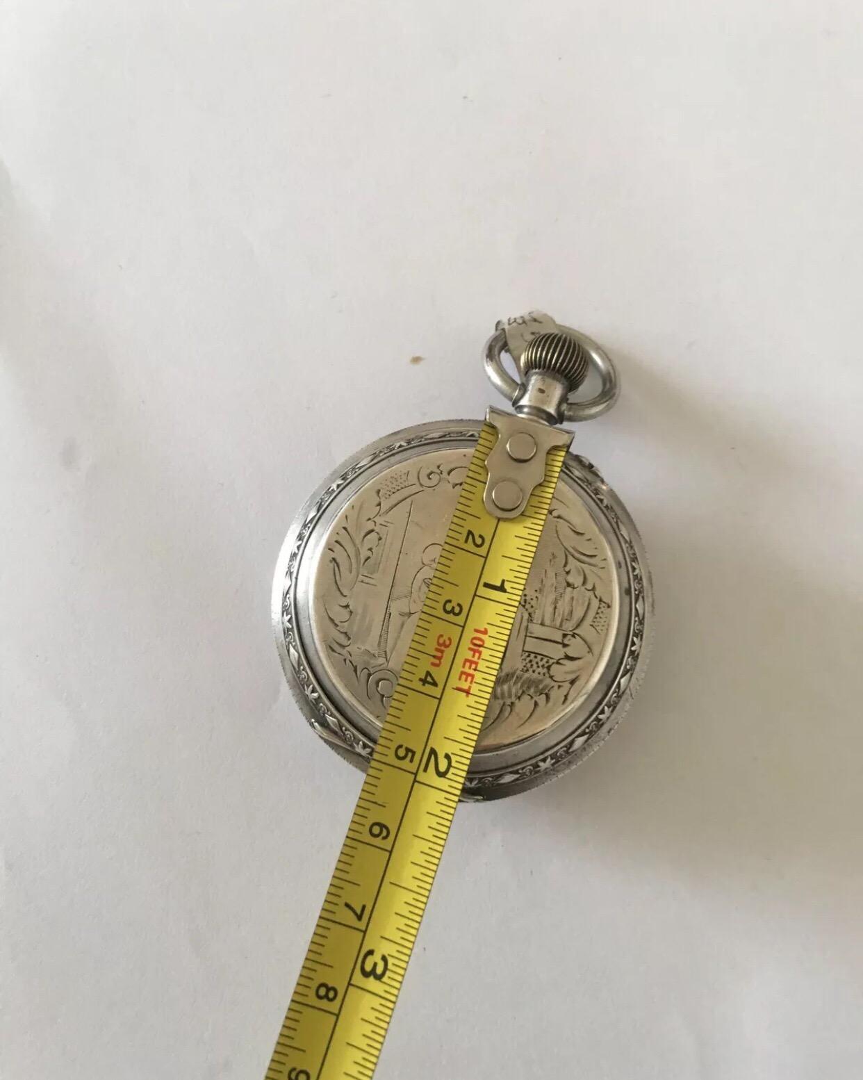Beautifully Engraved Silver Full Hunter Case Antique Pocket Watch For Sale 3