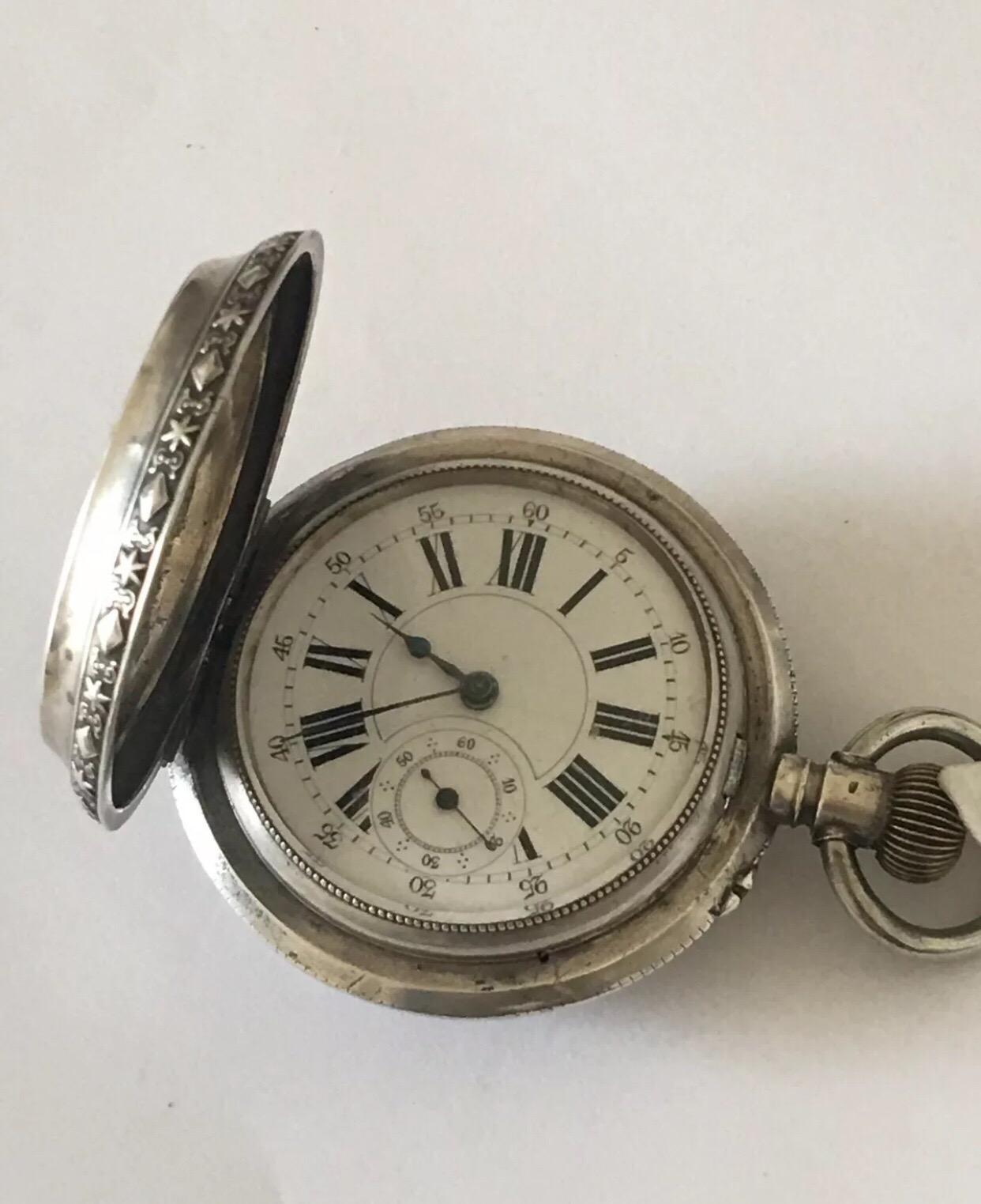 pocket watch with train on front