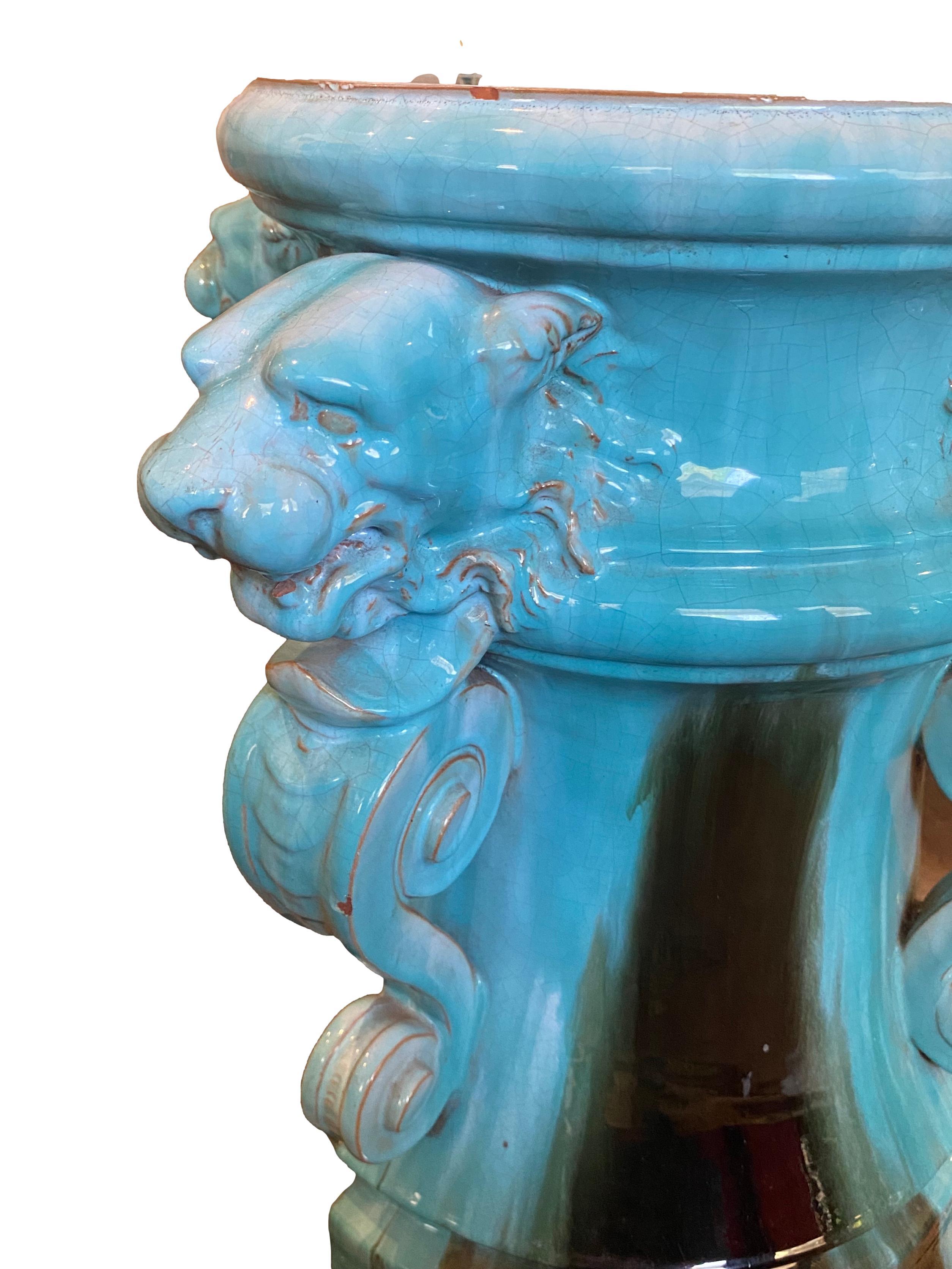 wunderschön glasierter Keramik-Garten-Sitz-/Tisch im Angebot 2