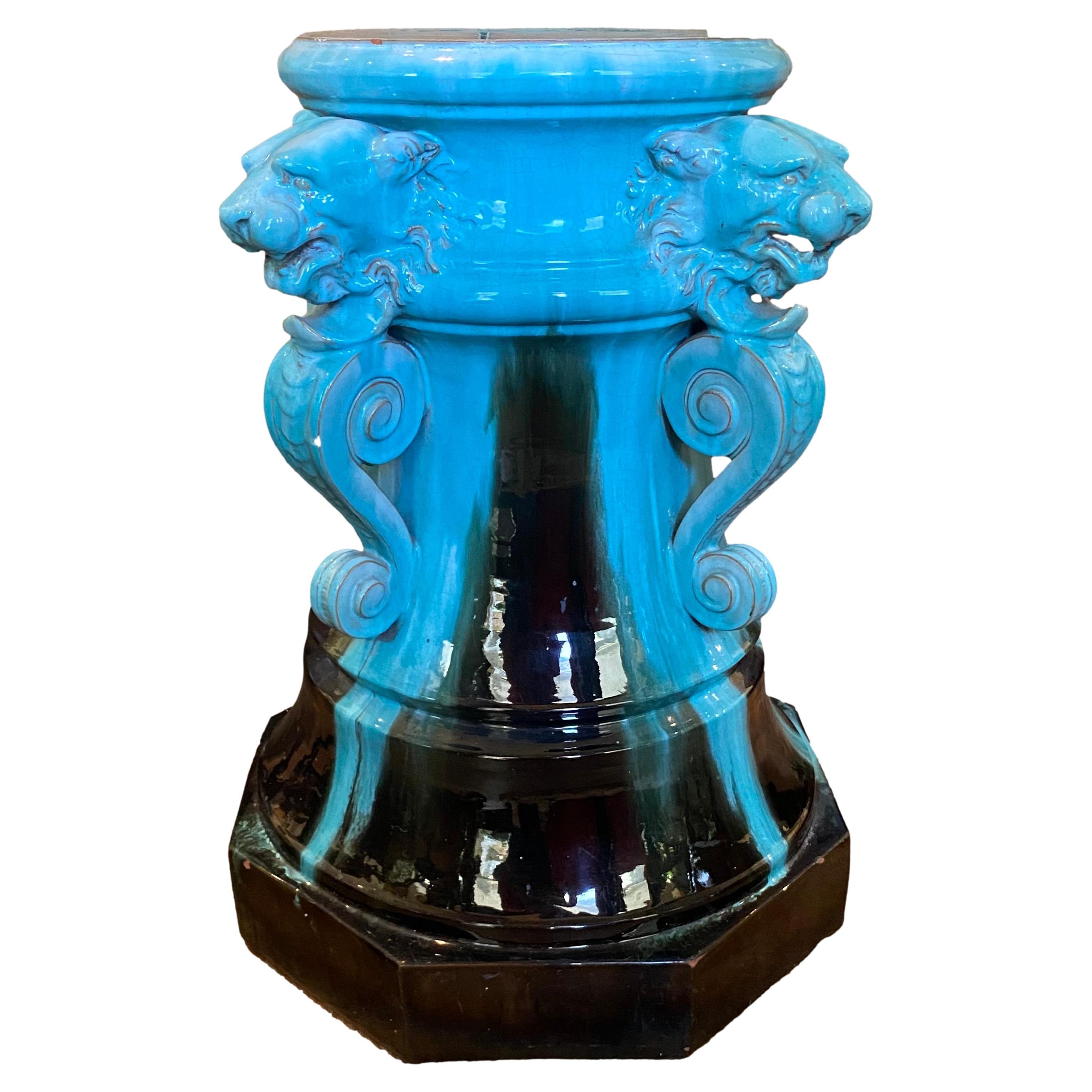 wunderschön glasierter Keramik-Garten-Sitz-/Tisch im Angebot