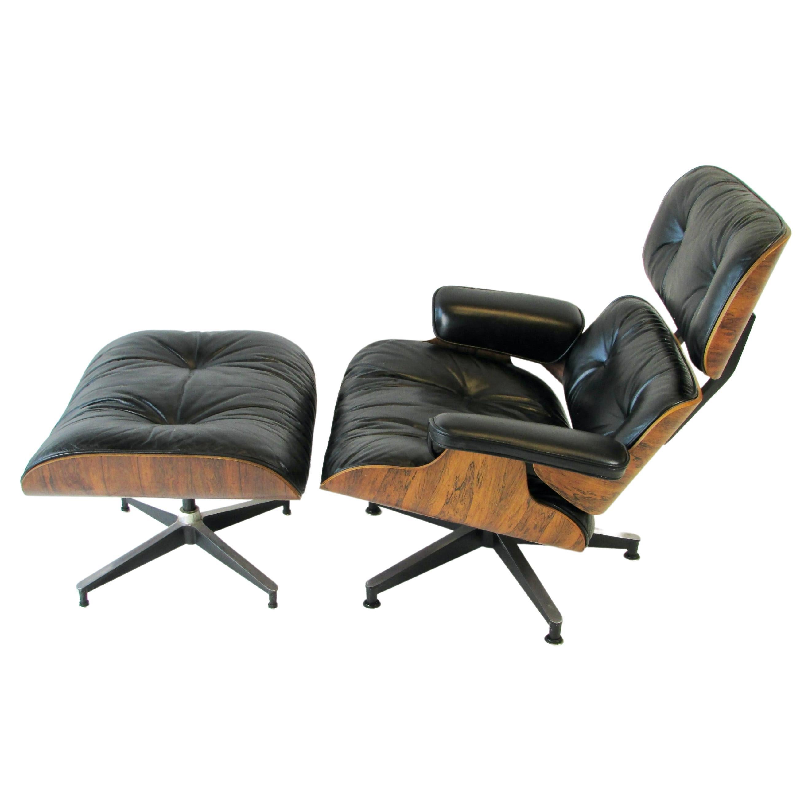 Beautifully Grained Eames Herman Miller Rosewood 670 671 Lounge Chair Ottoman