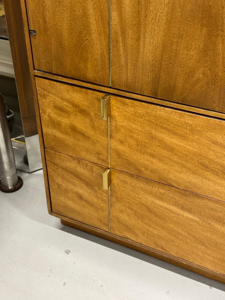 Beautifully Grained MidCentury Modern Tall Bedroom Chest For Sale at