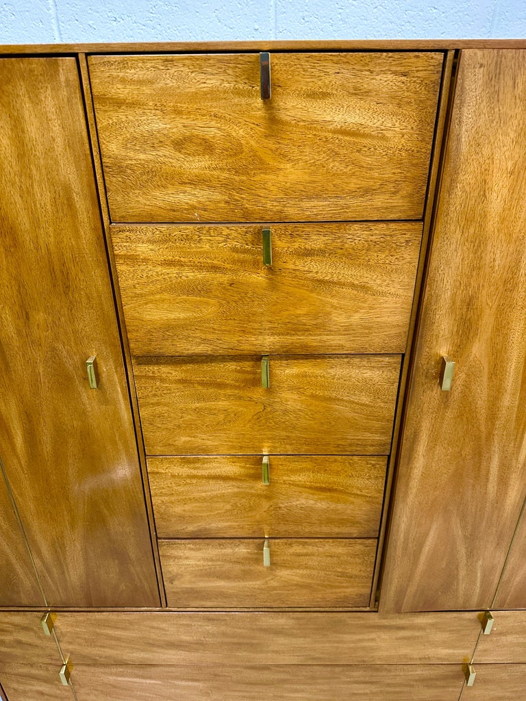 Beautifully Grained MidCentury Modern Tall Bedroom Chest For Sale at