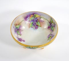 Beautifully Hand Painted / Gilt French Porcelain Footed Centerpiece / Punch Bowl