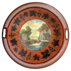 Beautifully handpainted tray with patina from early 19th Century