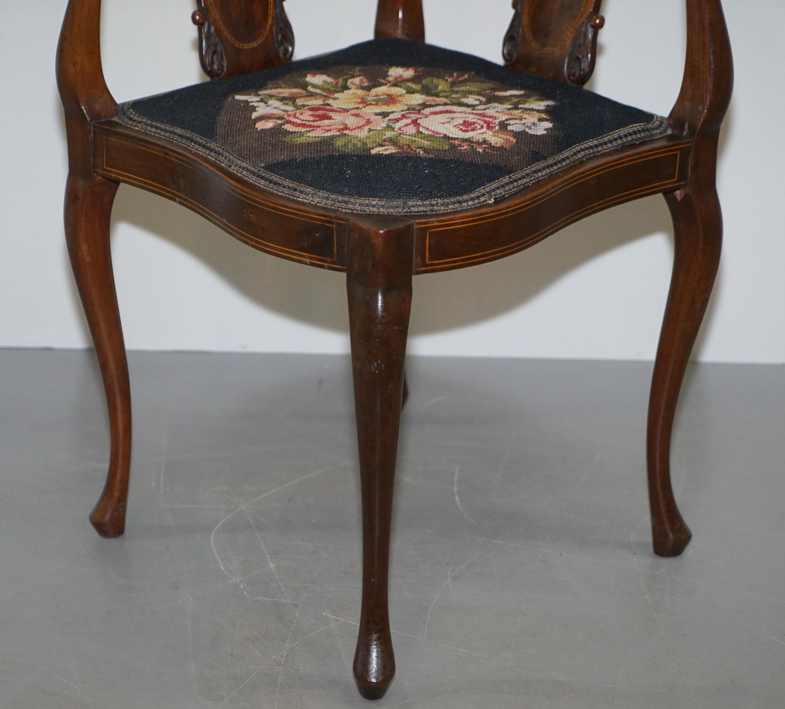 Beautifully Inlaid Sheraton Revival Victorian Corner Chair, Sublime Quality 4