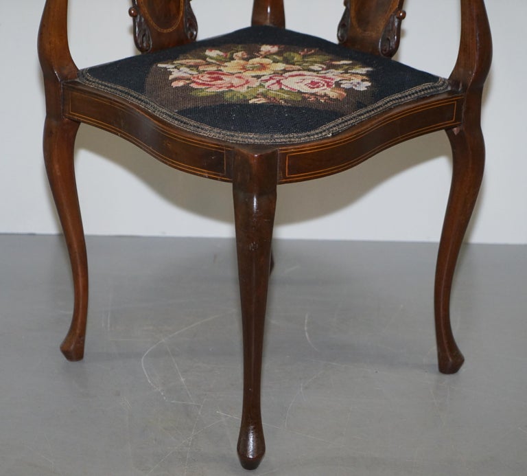 Beautifully Inlaid Sheraton Revival Victorian Corner Chair, Sublime ...