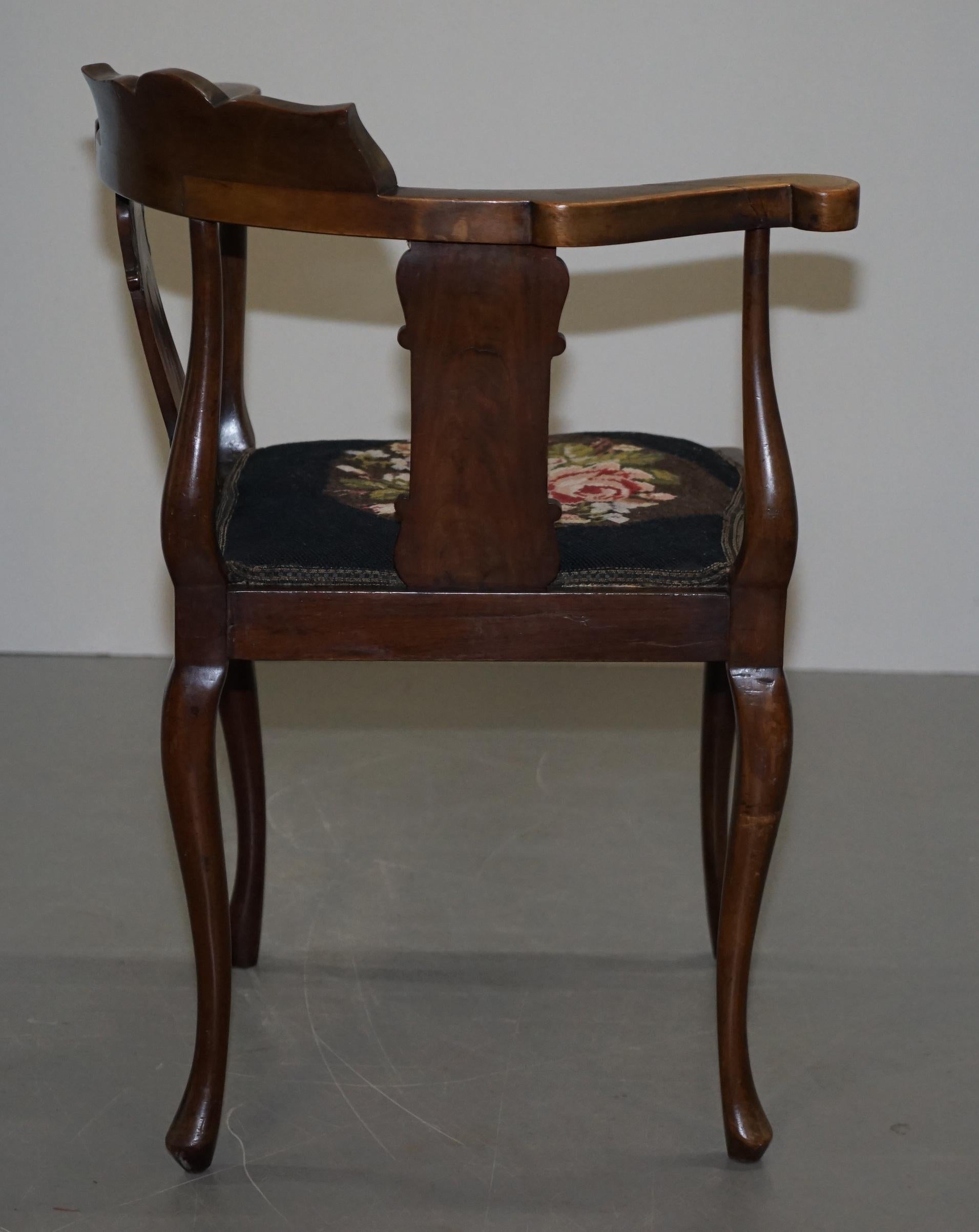 Beautifully Inlaid Sheraton Revival Victorian Corner Chair, Sublime Quality 7