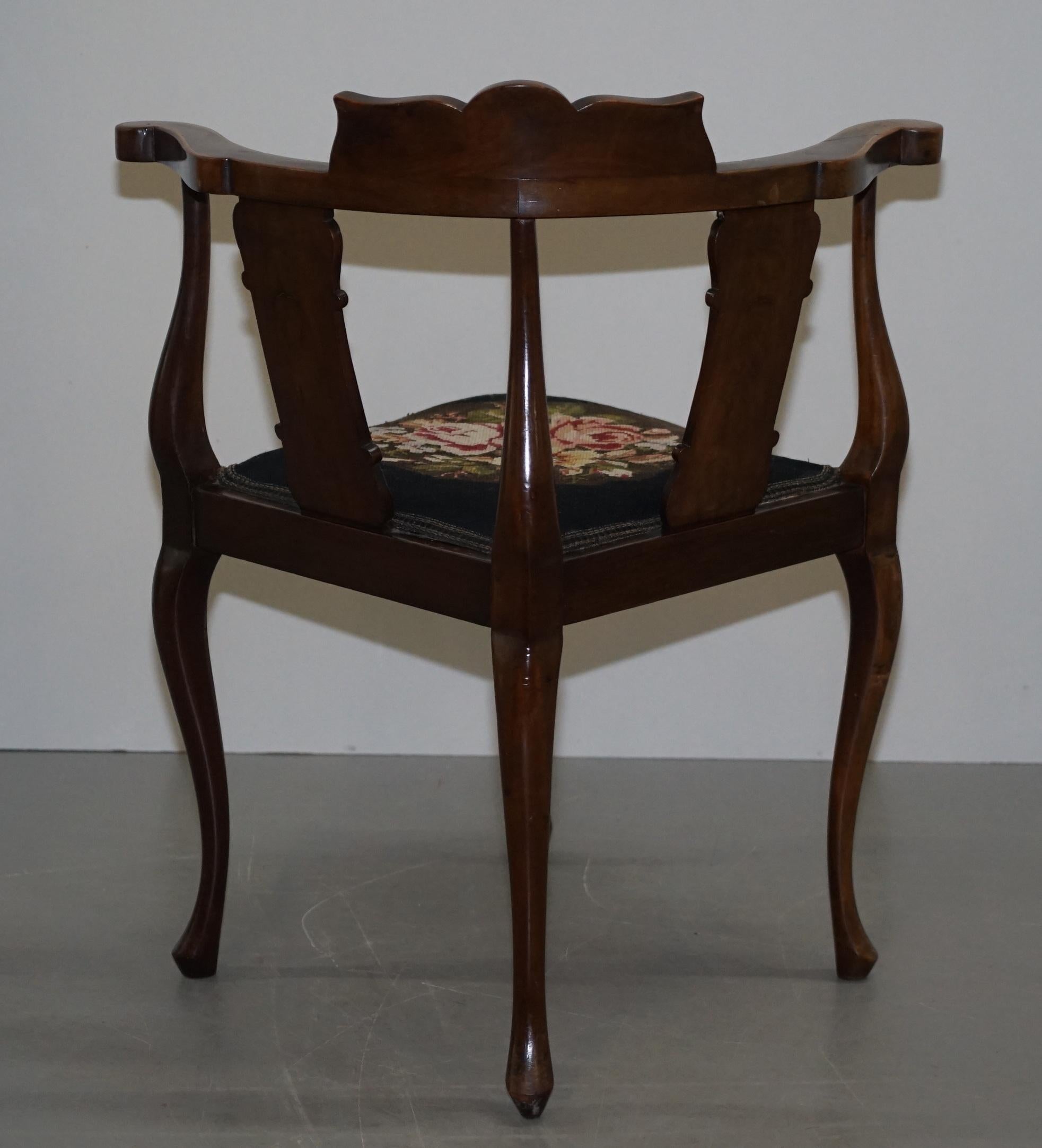 Beautifully Inlaid Sheraton Revival Victorian Corner Chair, Sublime Quality 9