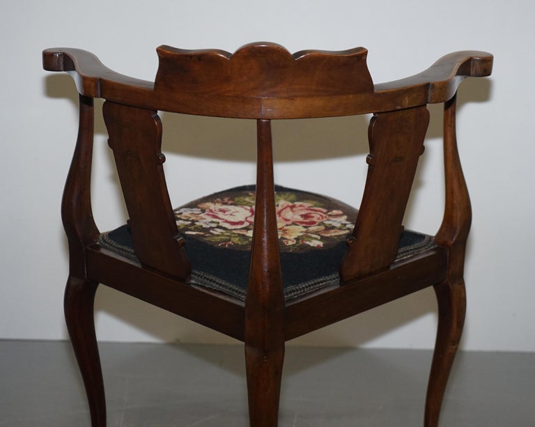 Beautifully Inlaid Sheraton Revival Victorian Corner Chair, Sublime ...