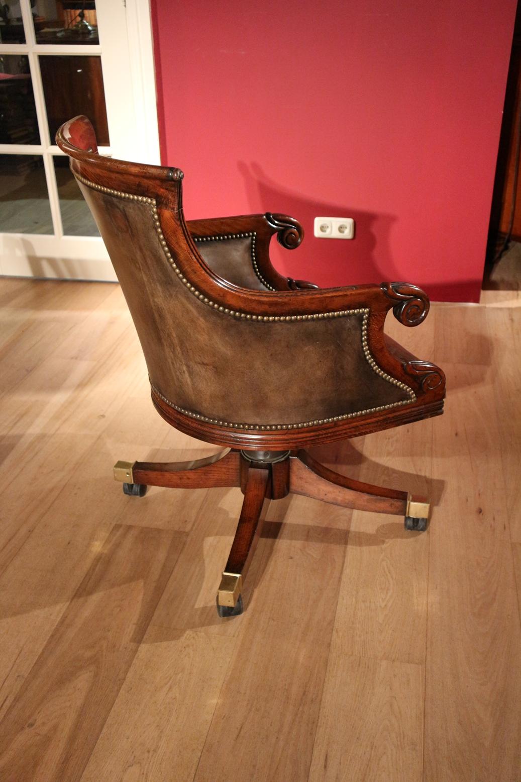 Beautifully Lived Leather Office Chair 2