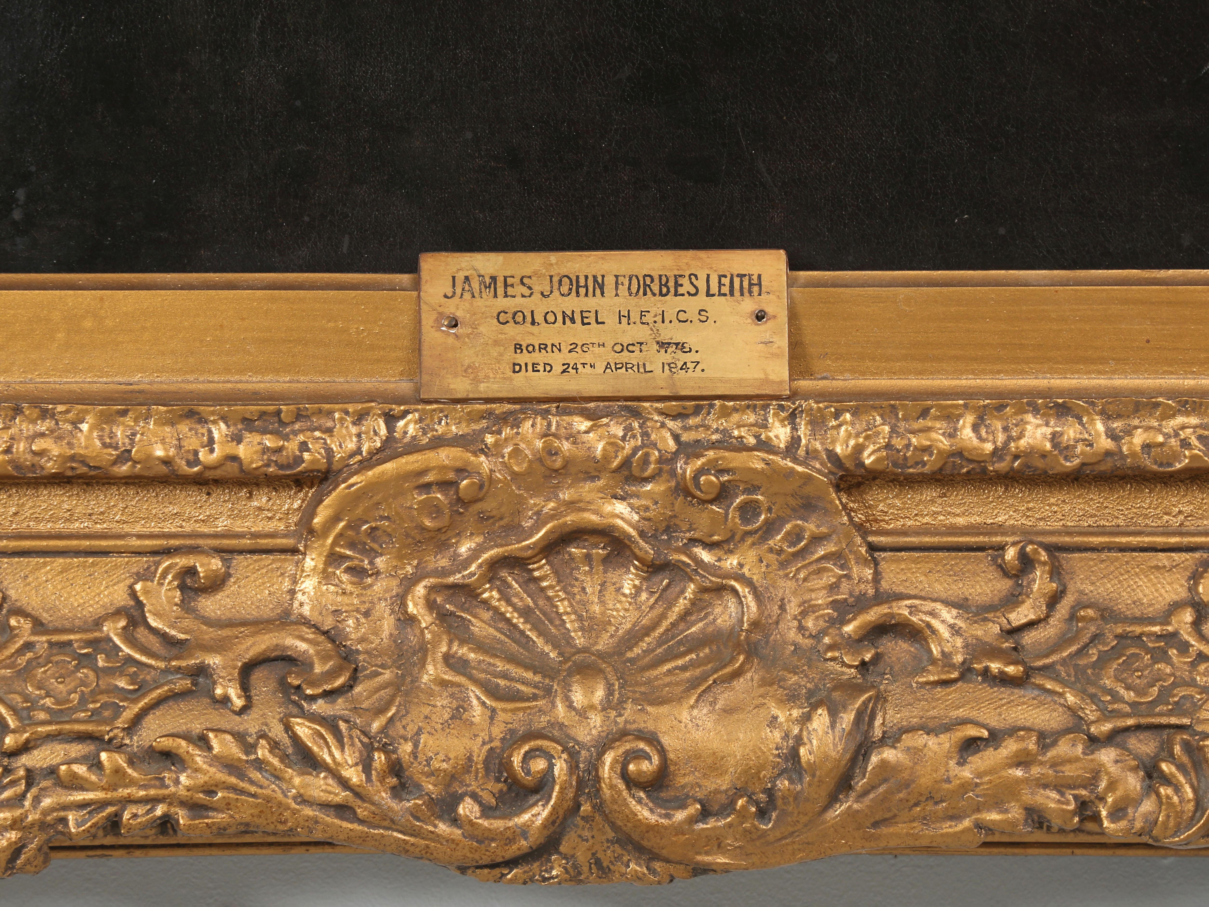 Dipinto a olio di James John Forbes Leith, nato a Coloni nel 1778, splendidamente lavorato in vendita 4