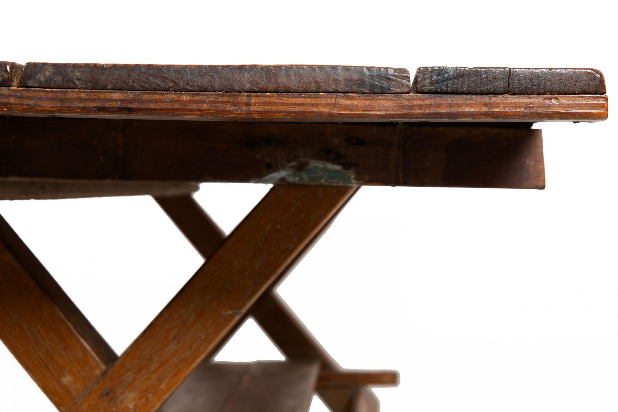 Beautifully Patinated 19th Century American Harvest Farm Table 13