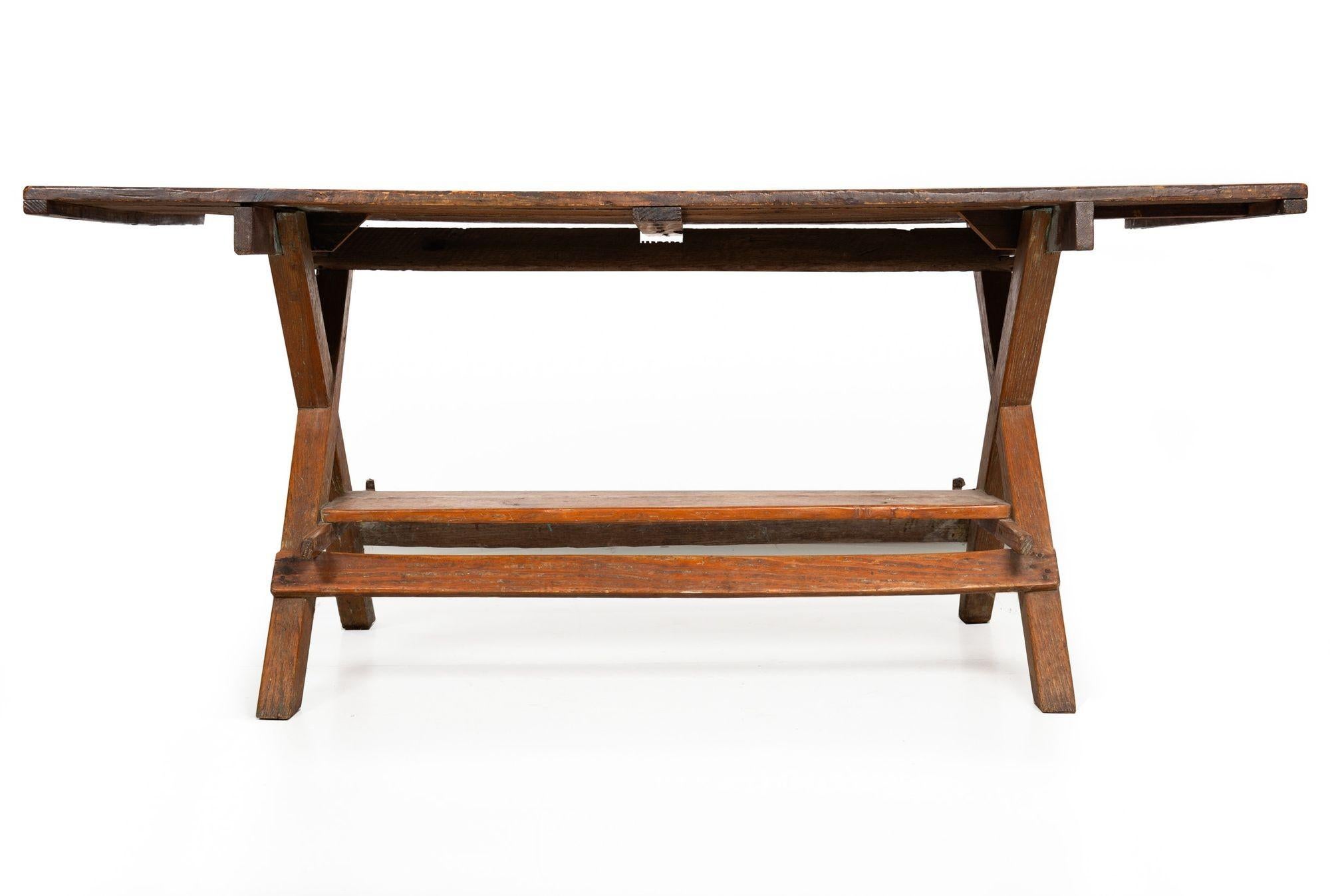Rustic Beautifully Patinated 19th Century American Harvest Farm Table