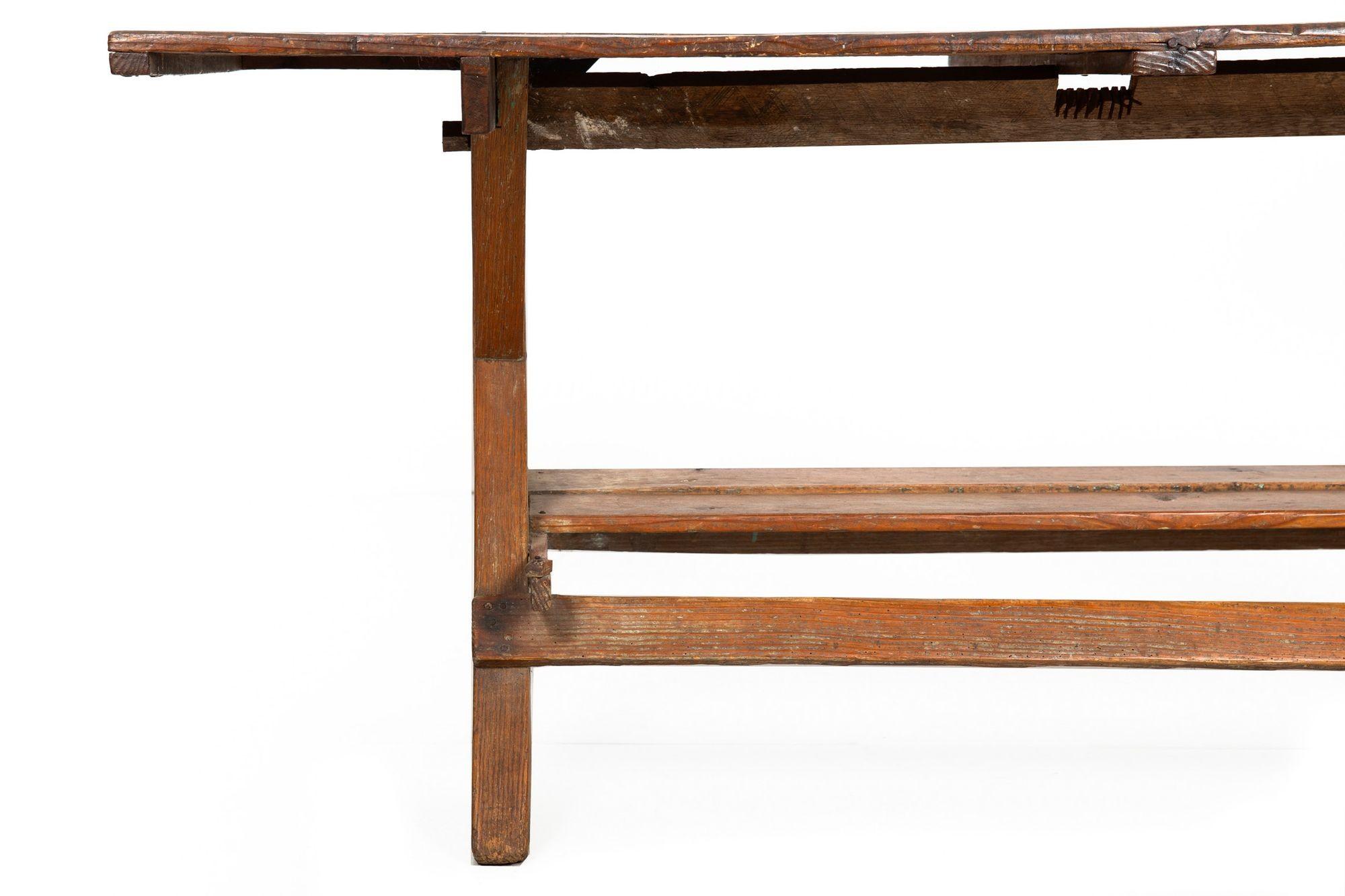 Beautifully Patinated 19th Century American Harvest Farm Table 3