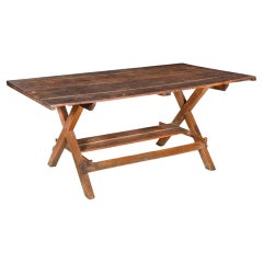 Used Beautifully Patinated 19th Century American Harvest Farm Table