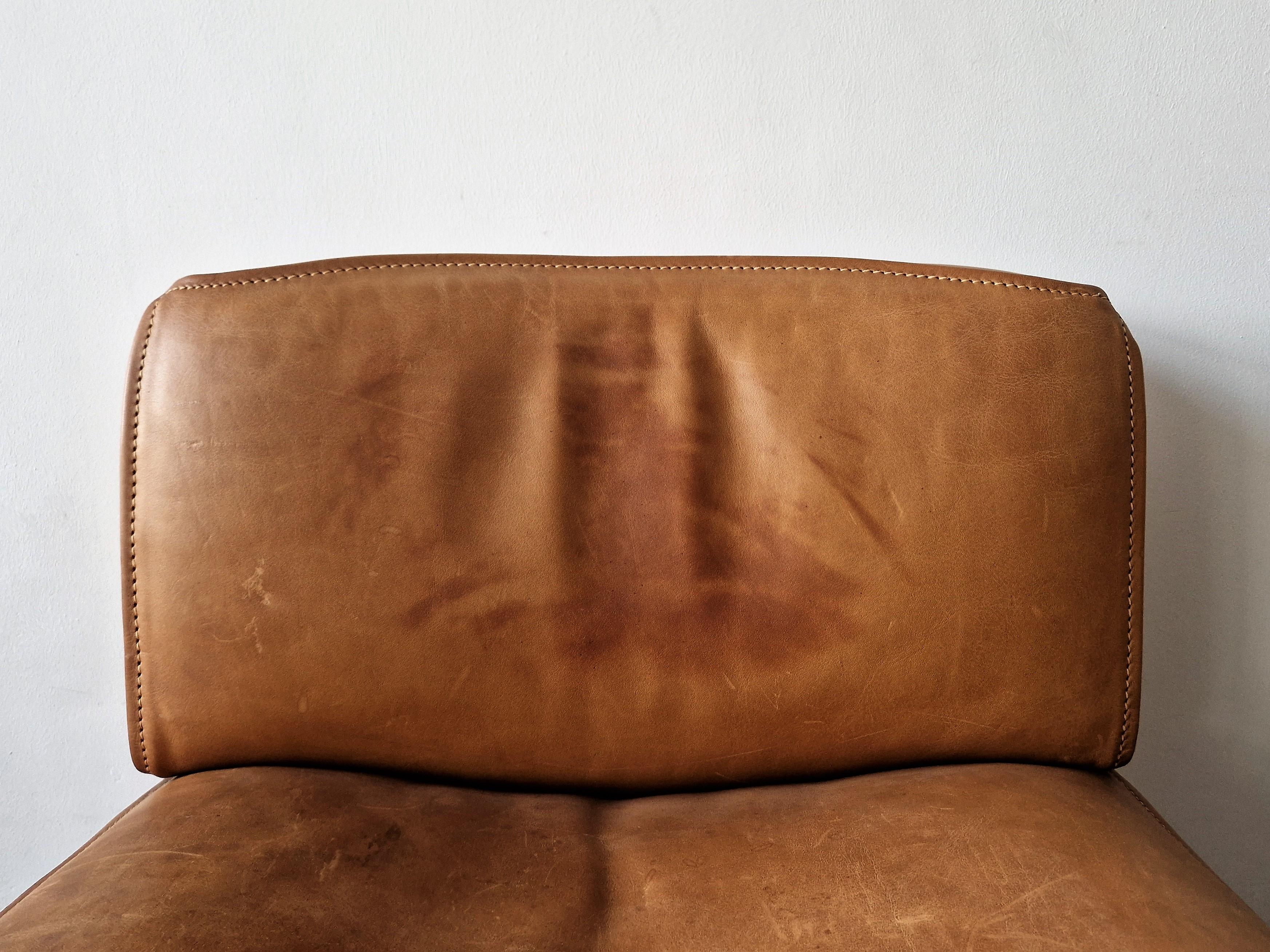 Beautifully Patinated Ds-15 4-Element Leather Sofa for De Sede, Switzerland, 70s 3
