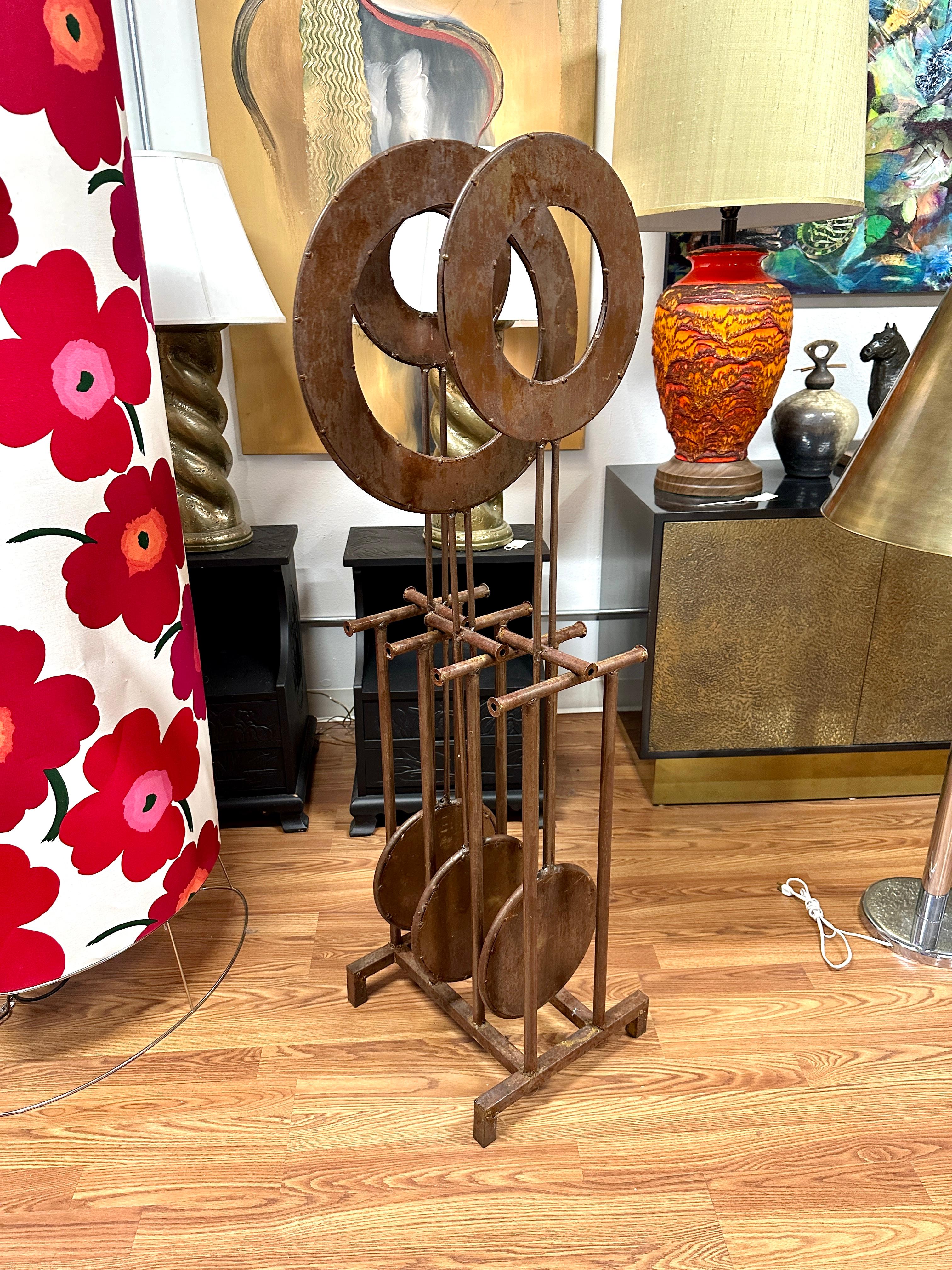 Beautifully Patinated Iron Outdoor Kinetic Sculpture For Sale 5