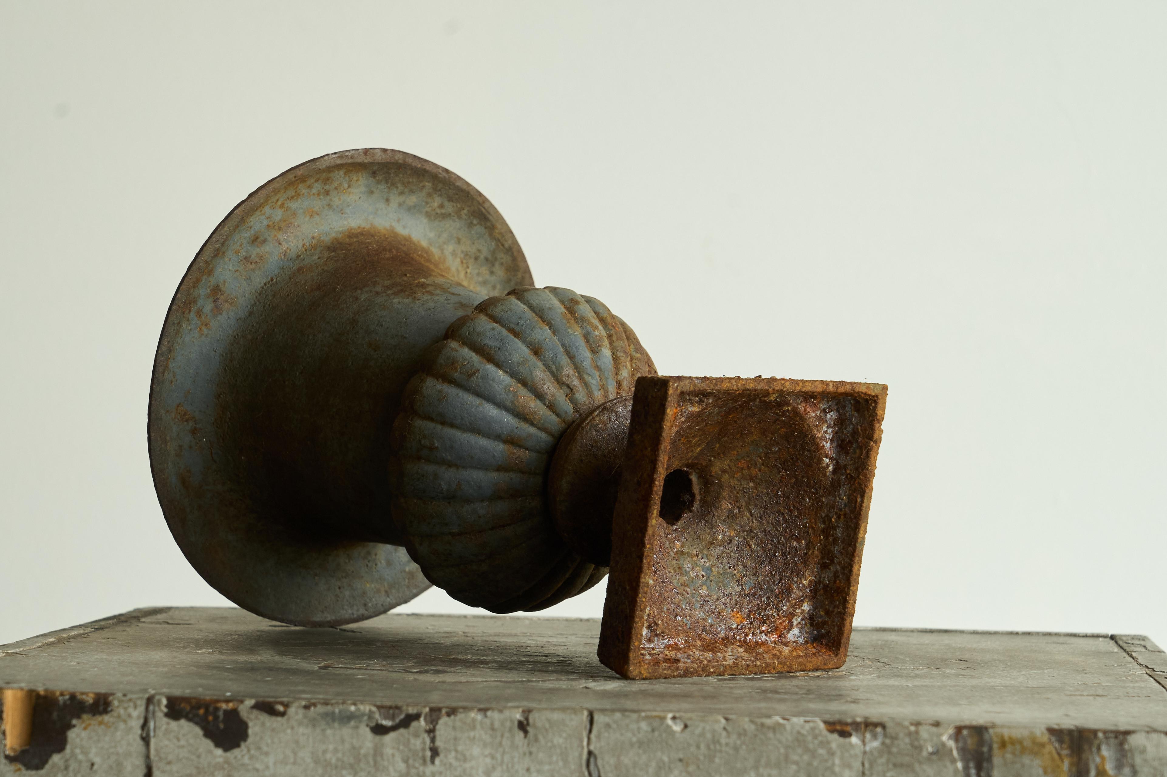 Beautifully Patinated Neoclassical Cast Iron Vase or Planter Late 19th Century For Sale 8