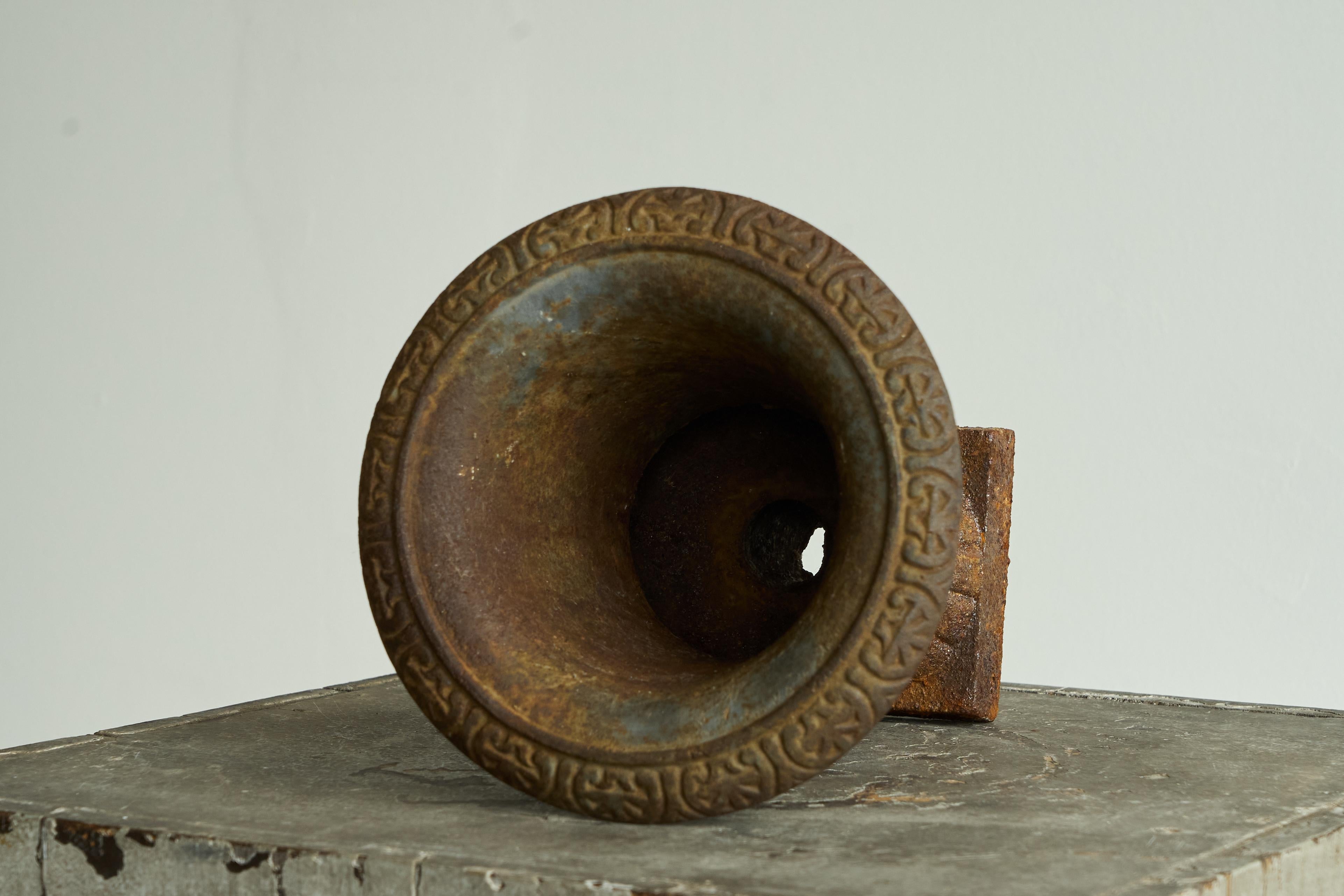 Beautifully Patinated Neoclassical Cast Iron Vase or Planter Late 19th Century For Sale 9