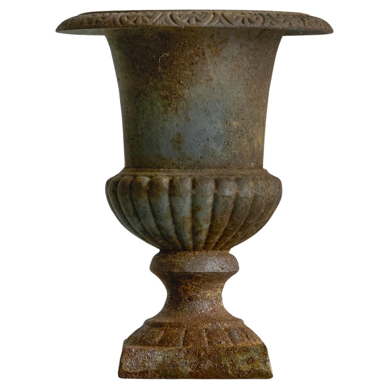 Beautifully Patinated Neoclassical Cast Iron Vase or Planter Late 19th Century For Sale
