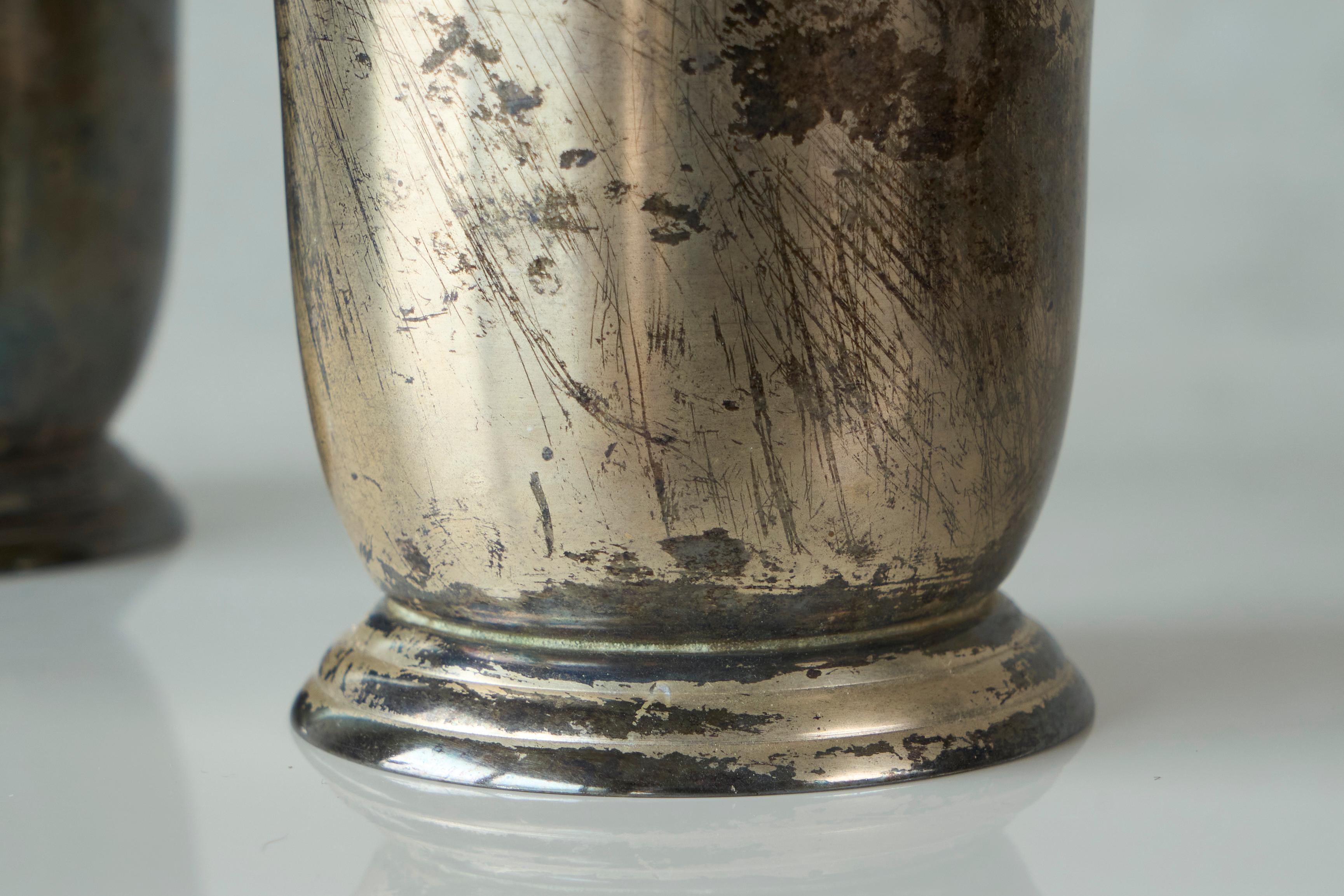 Beautifully Patinated Silver Plated Bathroom Set 1960s For Sale 2