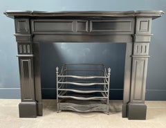 Beautifully Restored Antique Black Circular Fireplace