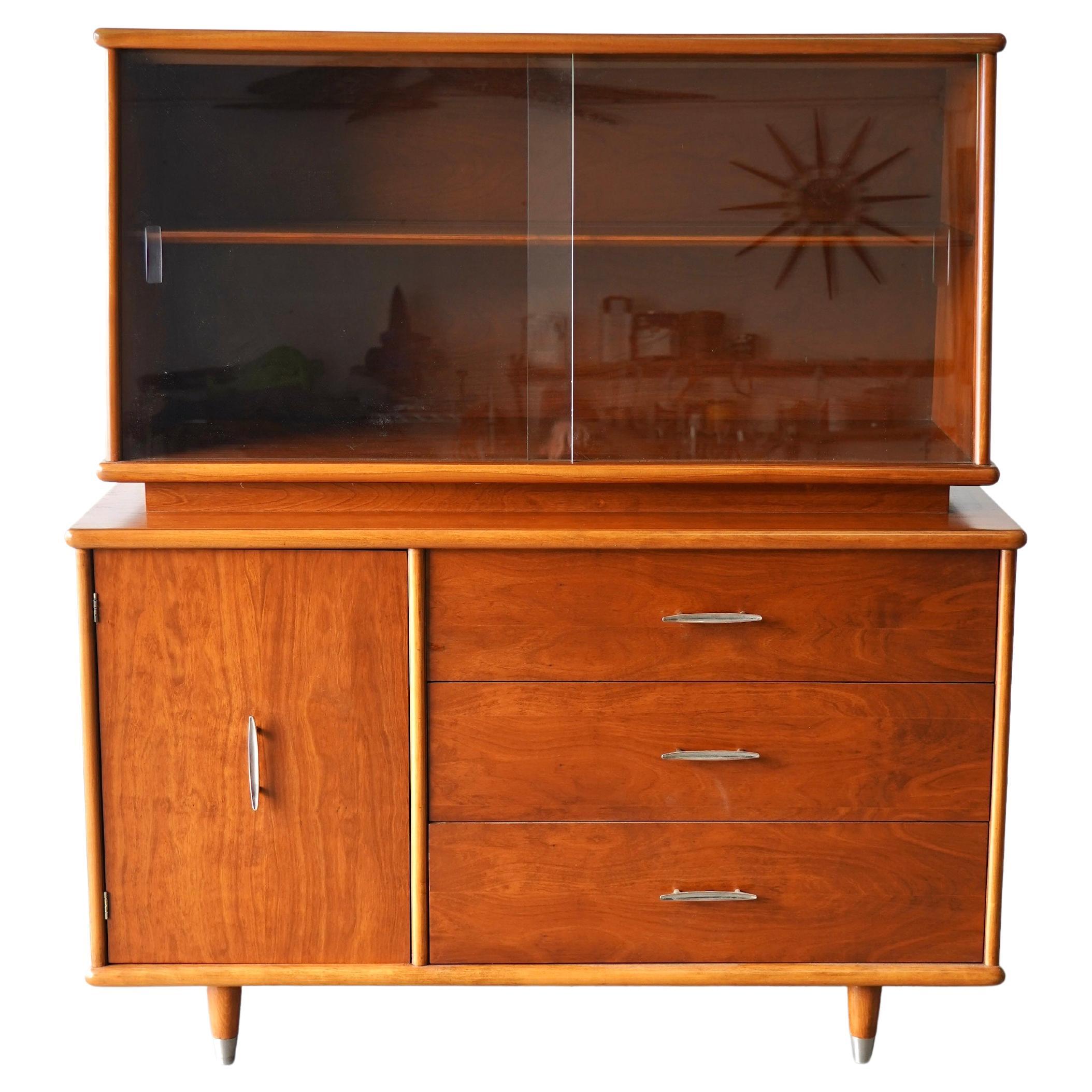 Beautifully Restored Mid-Century Modern China Cabinet Hutch Display