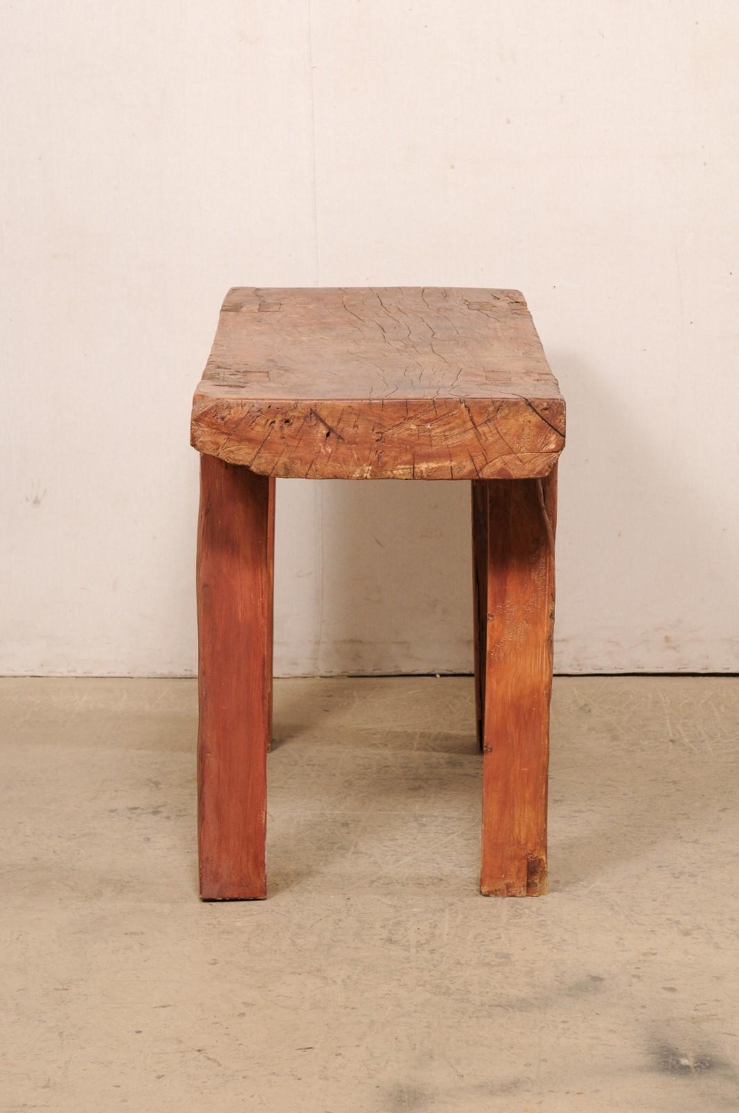 20th Century Beautifully Rustic Thick Chopping Block Top Table Would Be a Great Sink Base