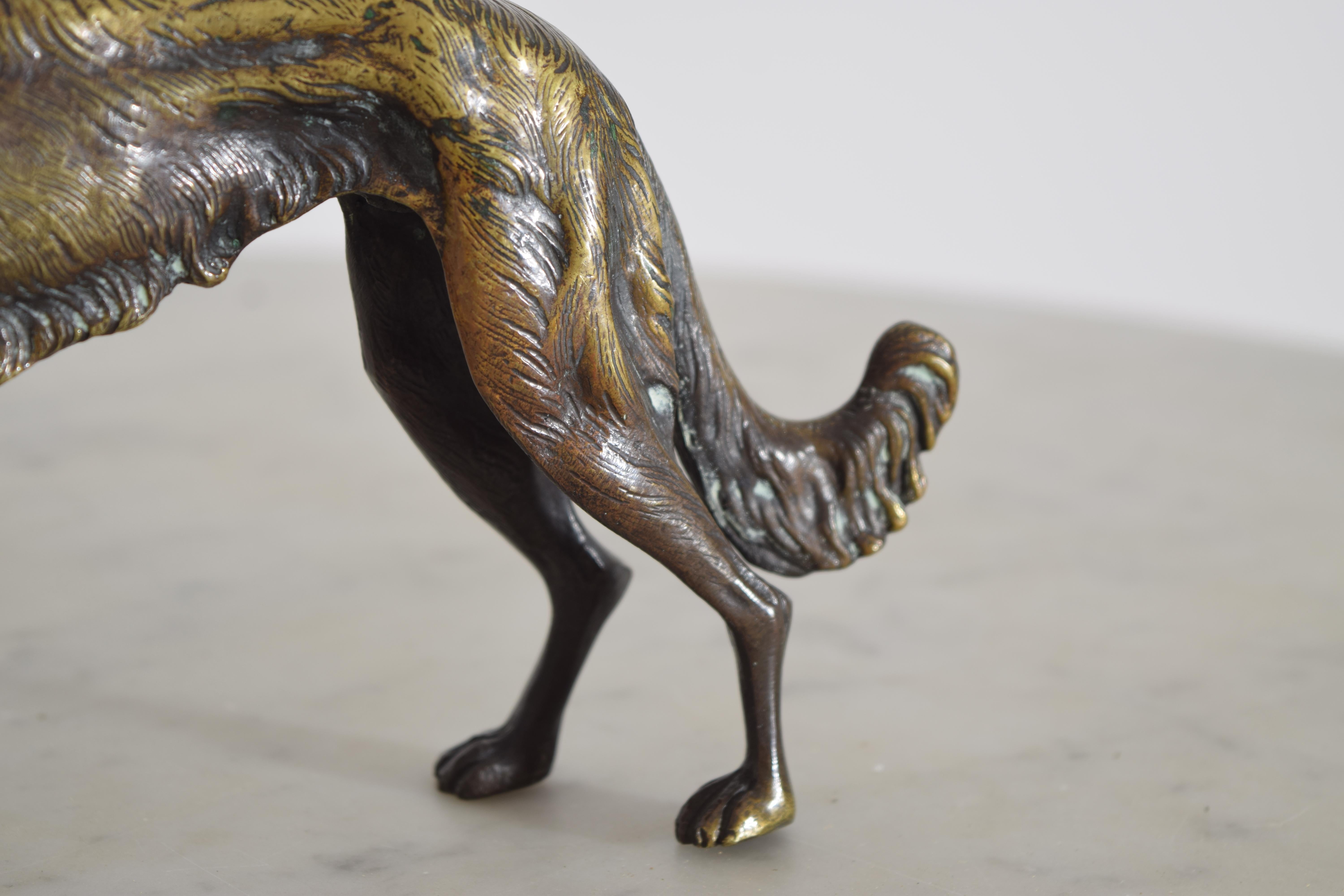Austriaco Bellissima scultura in bronzo Borzoi Russian Wolfhound in vendita