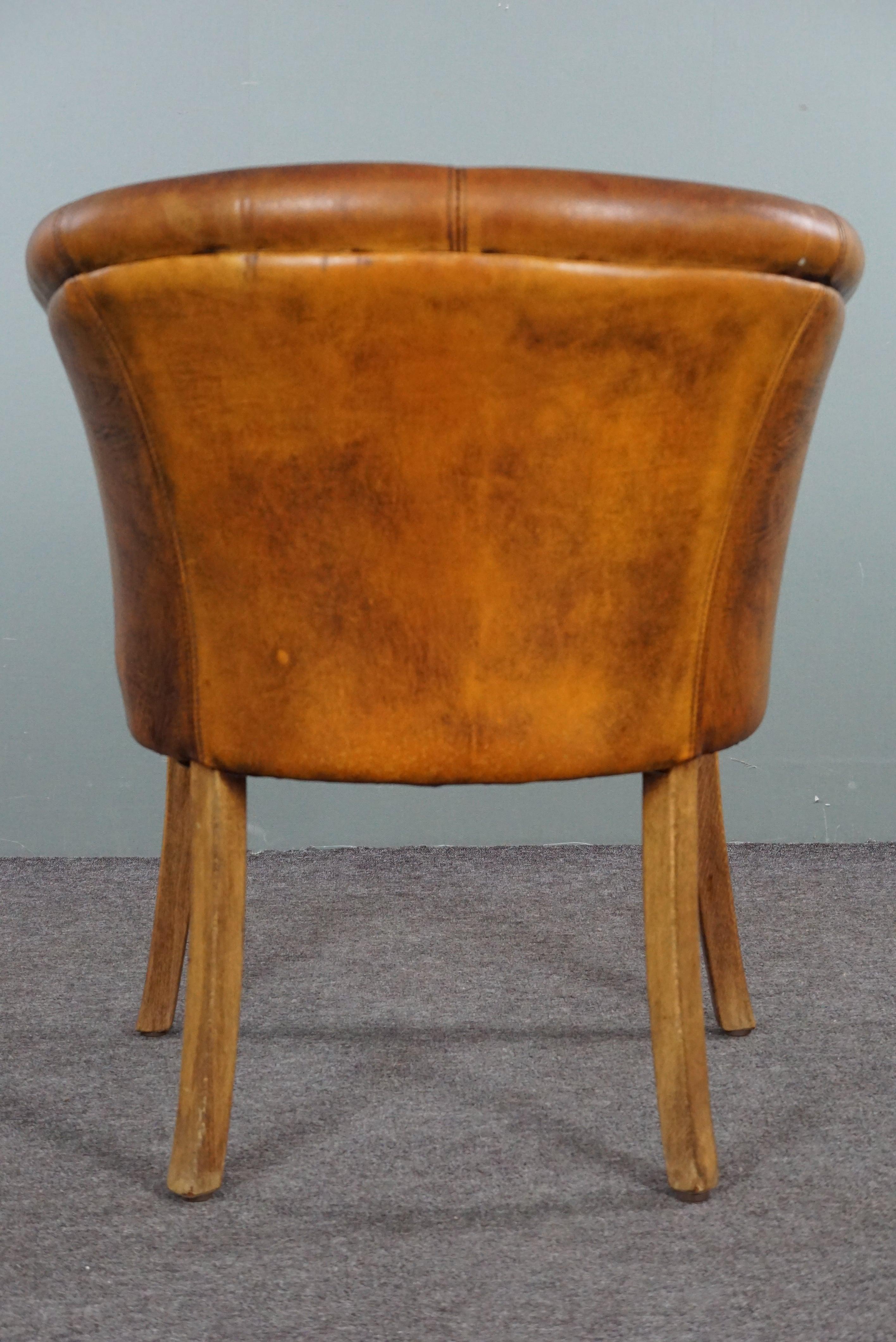 Contemporary Beautifully shaped sheepskin side table/tub chair For Sale