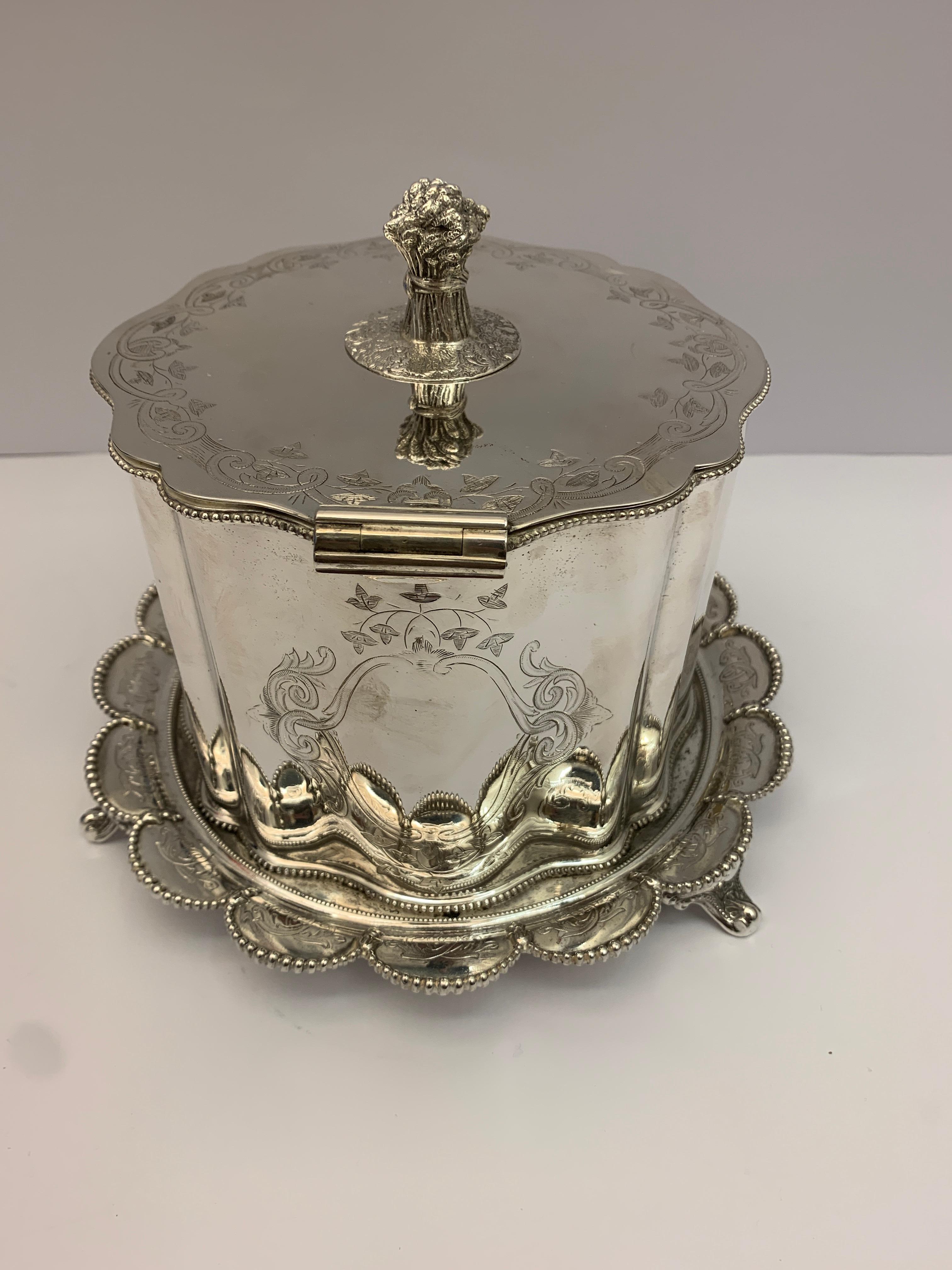 Early 20th Century Beautifully Styled Silver Plate Biscuit or Cookie Box, 1900