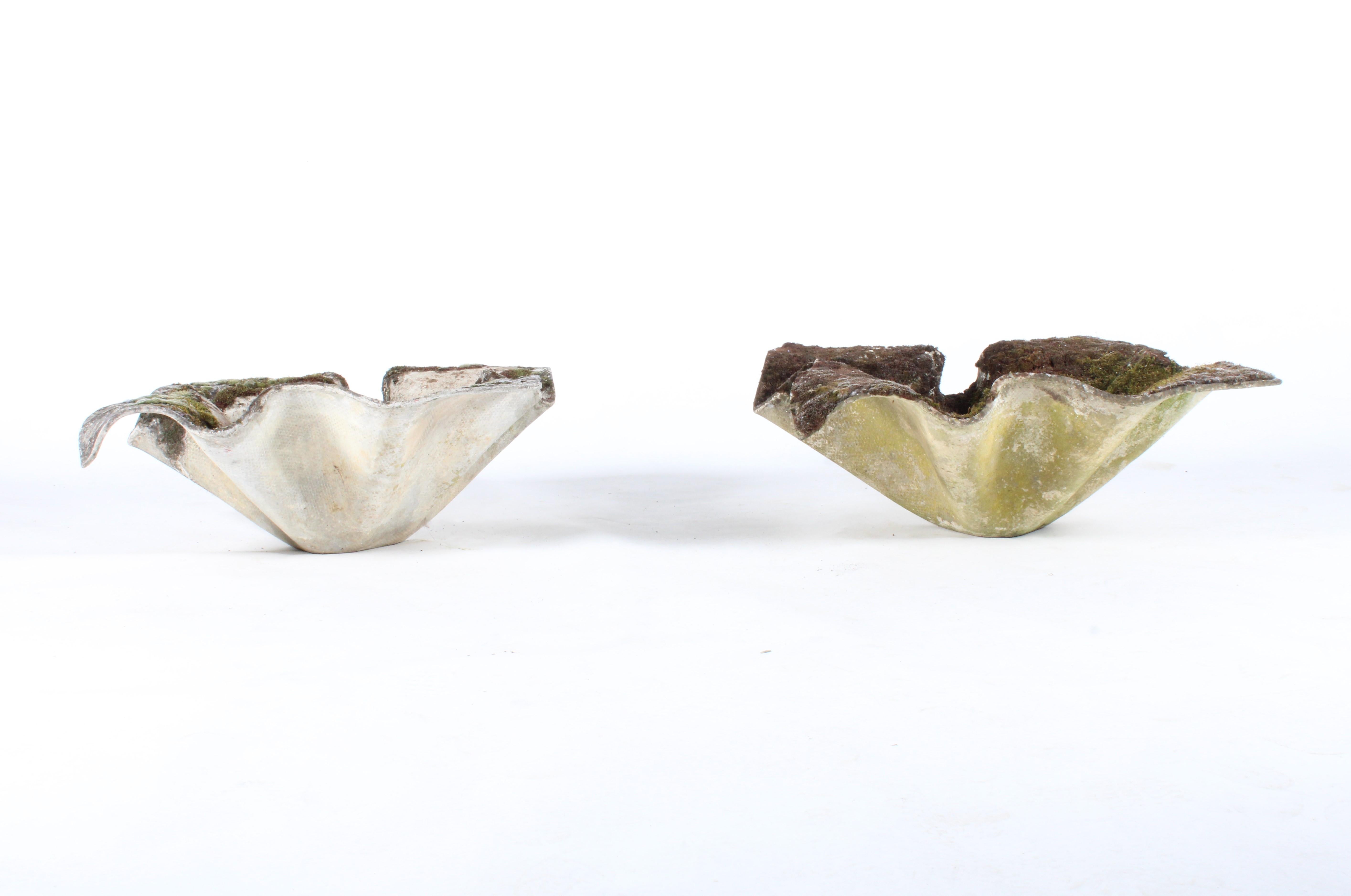 Beautifully weathered pair of 'Elephant Ears' planters by Willy Guhl For Sale 2