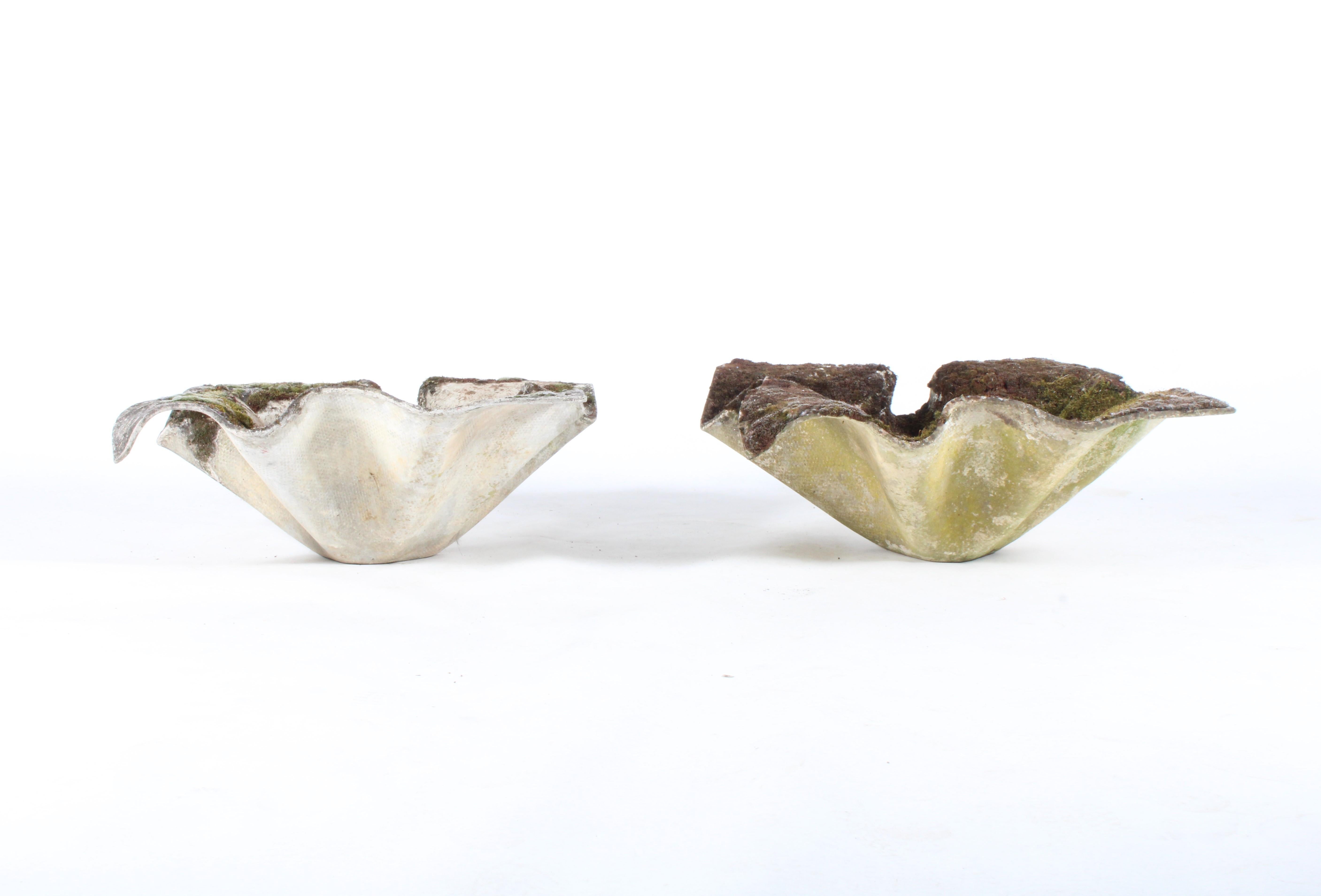 Modern Beautifully weathered pair of 'Elephant Ears' planters by Willy Guhl For Sale