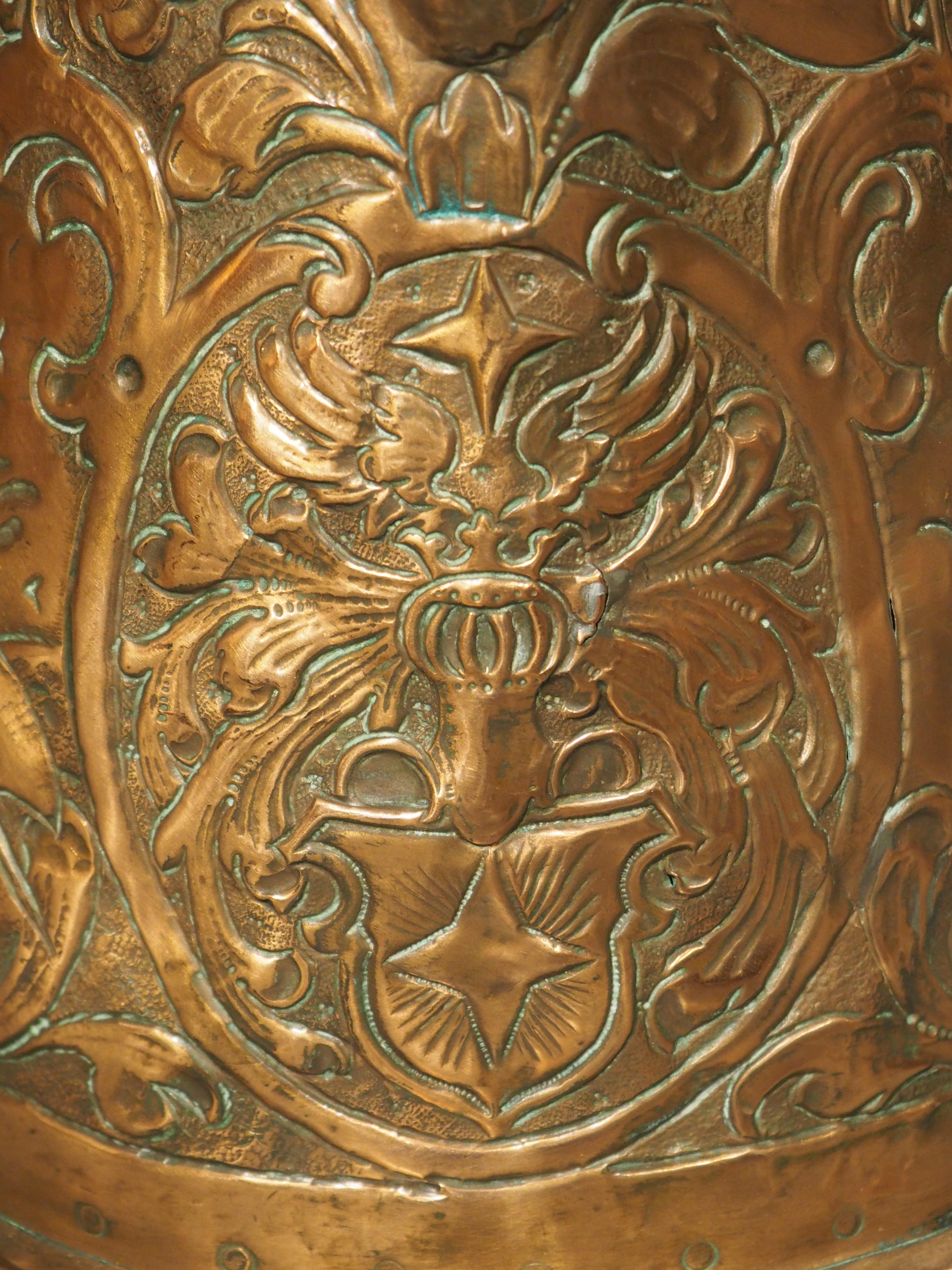 Beautifully Worked Circa 1700 Copper Repousse Flagon Server from Bohemia 8