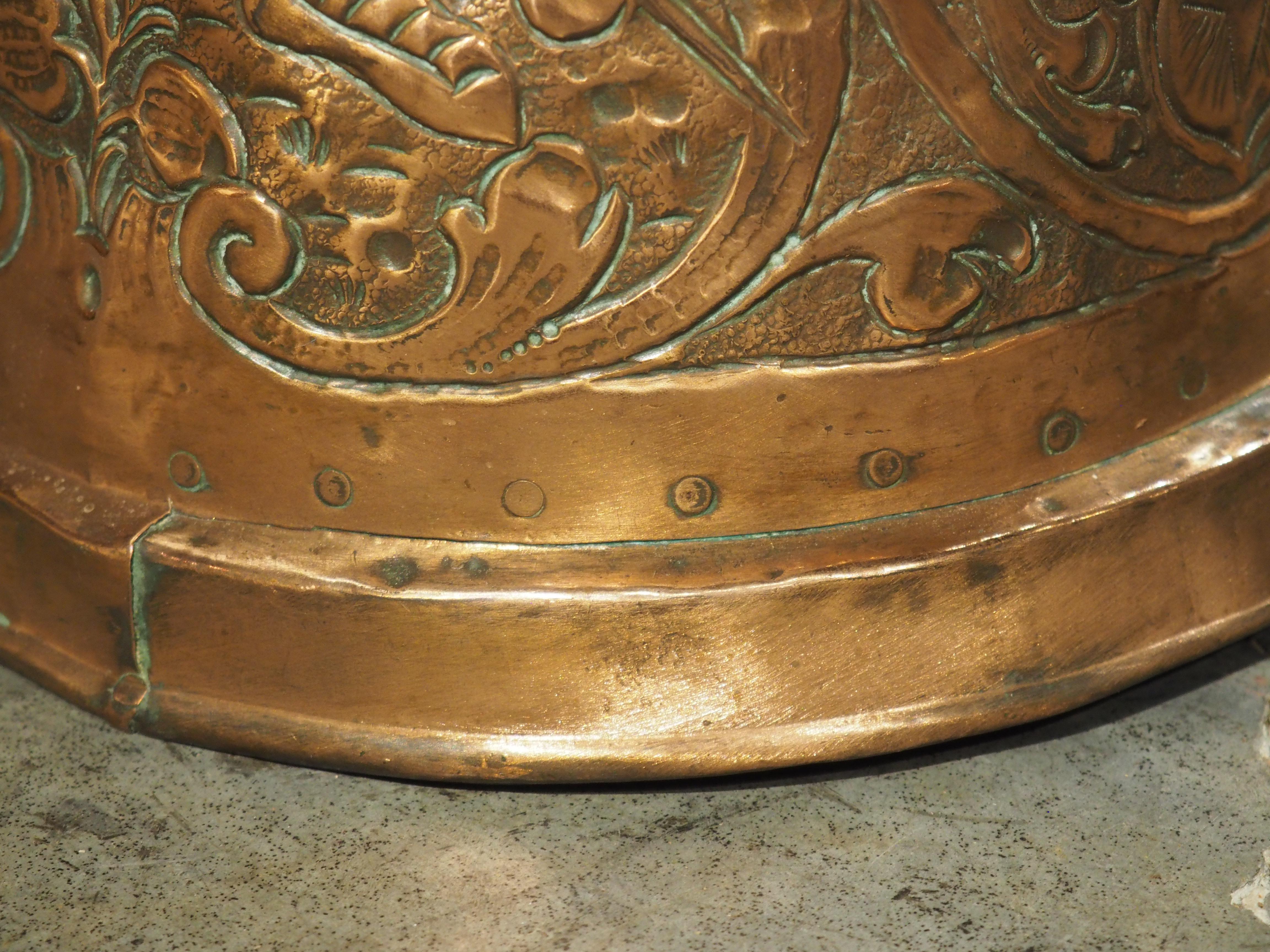 Beautifully Worked Circa 1700 Copper Repousse Flagon Server from Bohemia 10