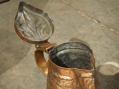 Beautifully Worked Circa 1700 Copper Repousse Flagon Server from Bohemia