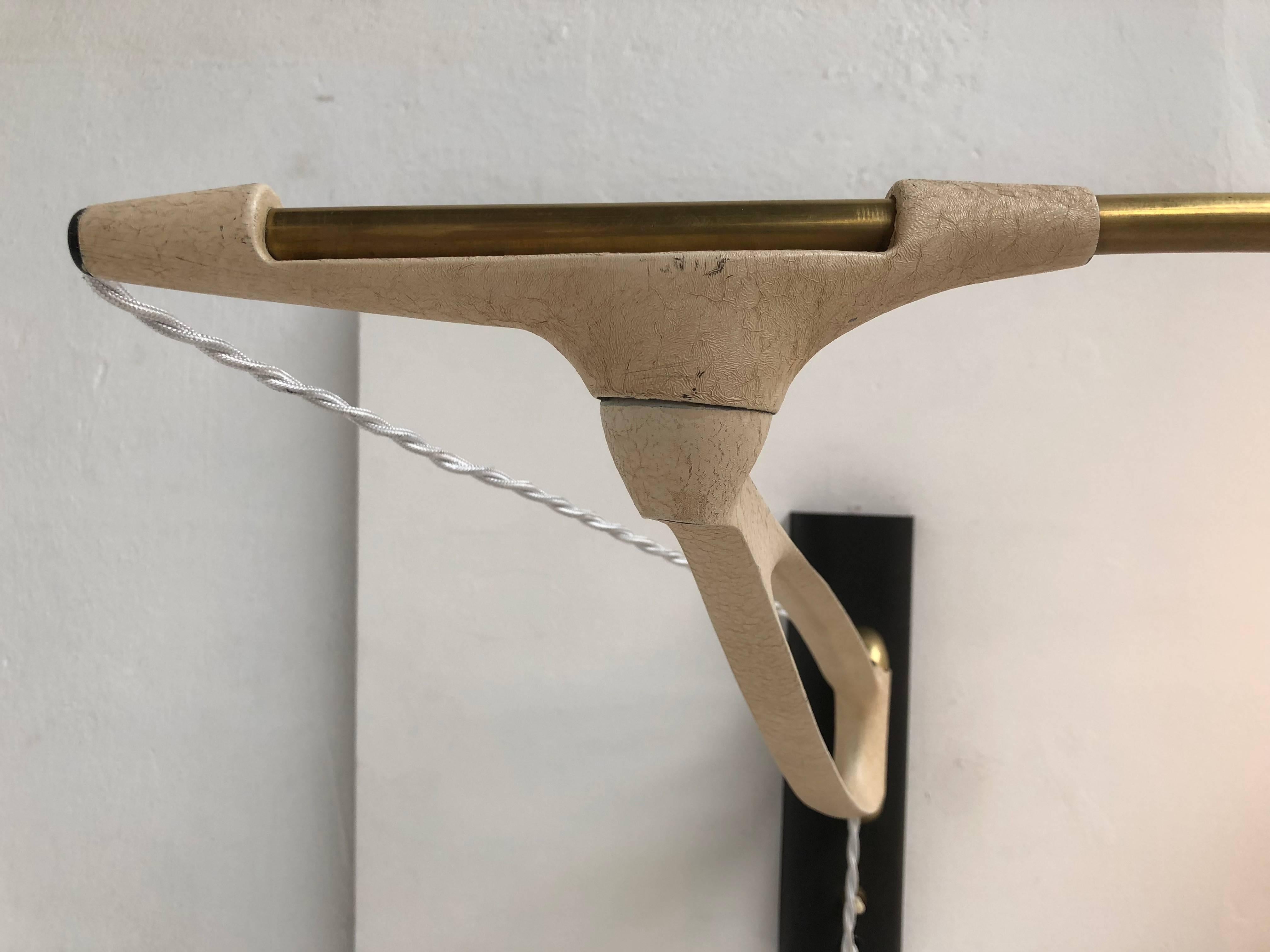 Beautitiful 1950s Swing Arm Counterbalanced Wall Applique by Cosack Leuchten (Emailliert)