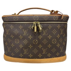 LOUIS VUITTON Vintage CASE MAKE UP Cosmetic Bag Rare Braided Handles Clutch  873