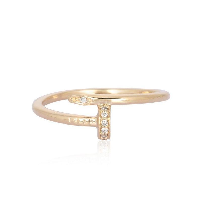 En vente :  Bague en or jaune 14 carats (ou 18 carats sur demande) avec diamant de toute beauté 4