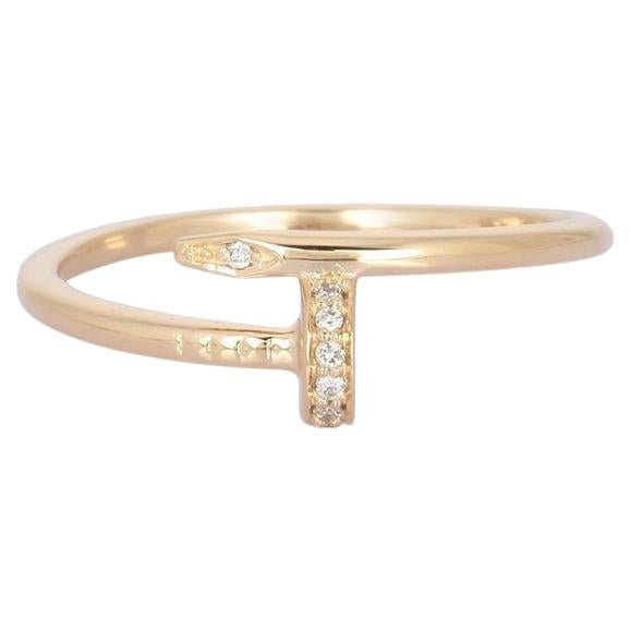 Bague en or jaune 14 carats (ou 18 carats sur demande) avec diamant de toute beauté