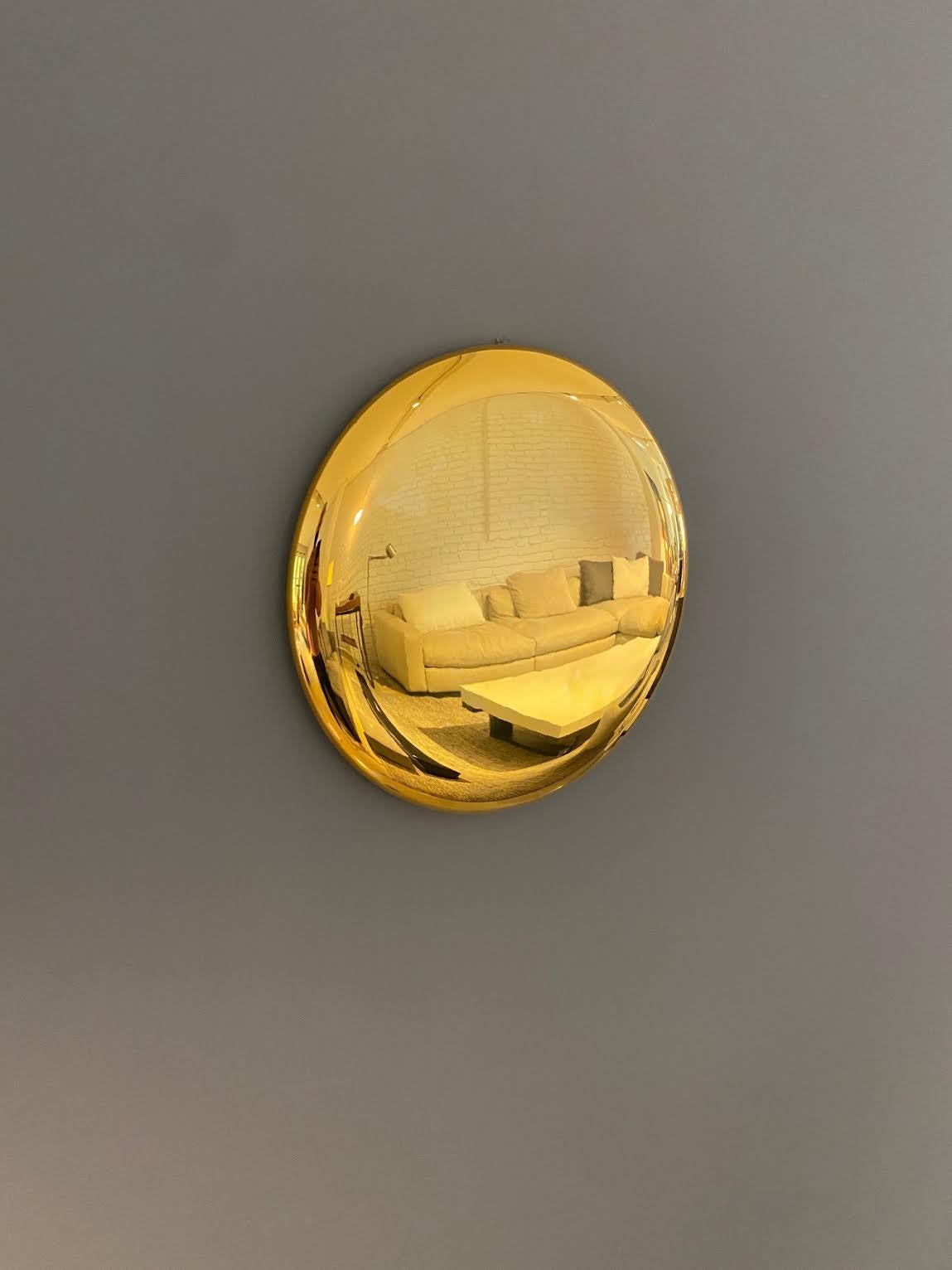 polished brass mirror
