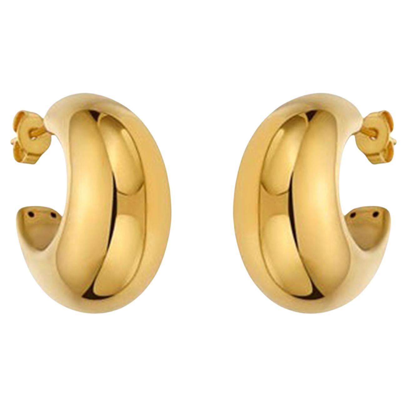 Beauty Small Moon 14K (or 18k upon request) Yellow Gold Shape Drop Earrings For Sale