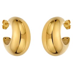 Beauty Small Moon 14K (or 18k upon request) Yellow Gold Shape Drop Earrings