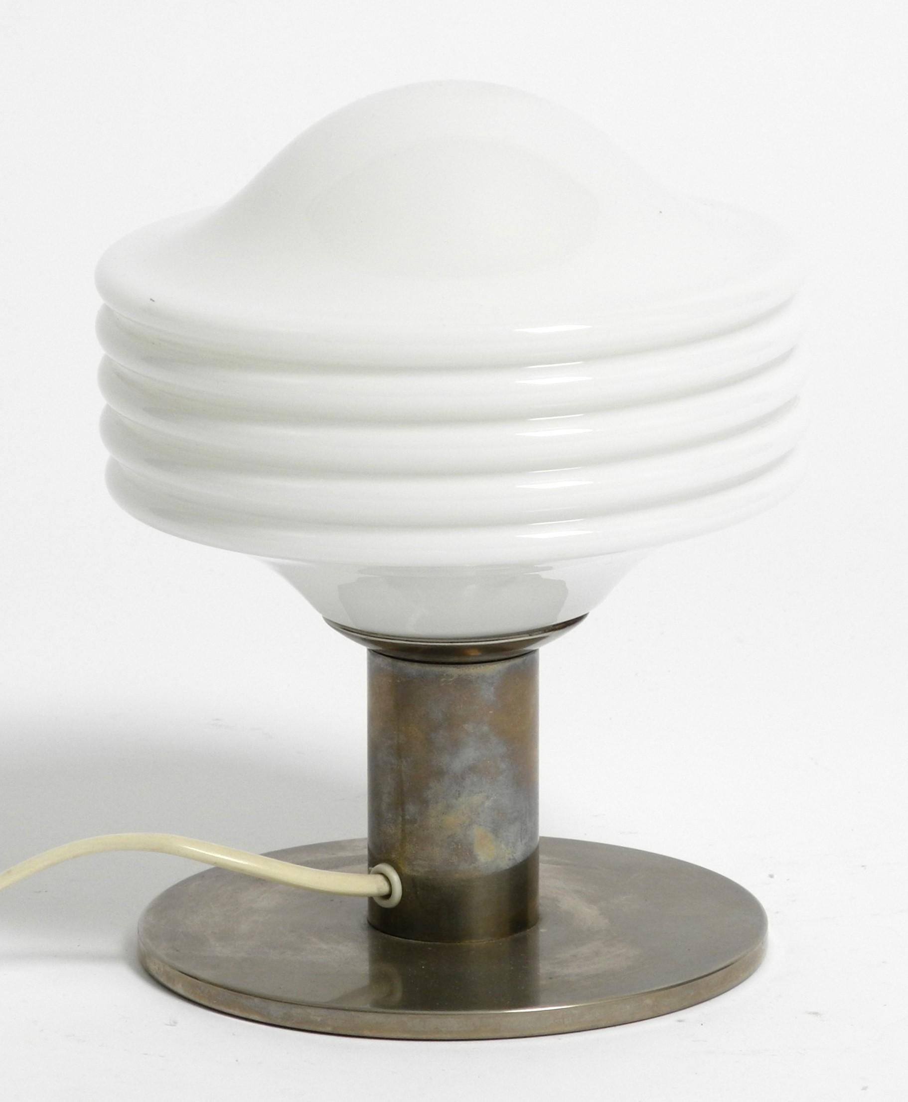 Swiss Beautyful Space Age Table Lamp by Temde with Opal Glass Shade, Switzerland 70s For Sale