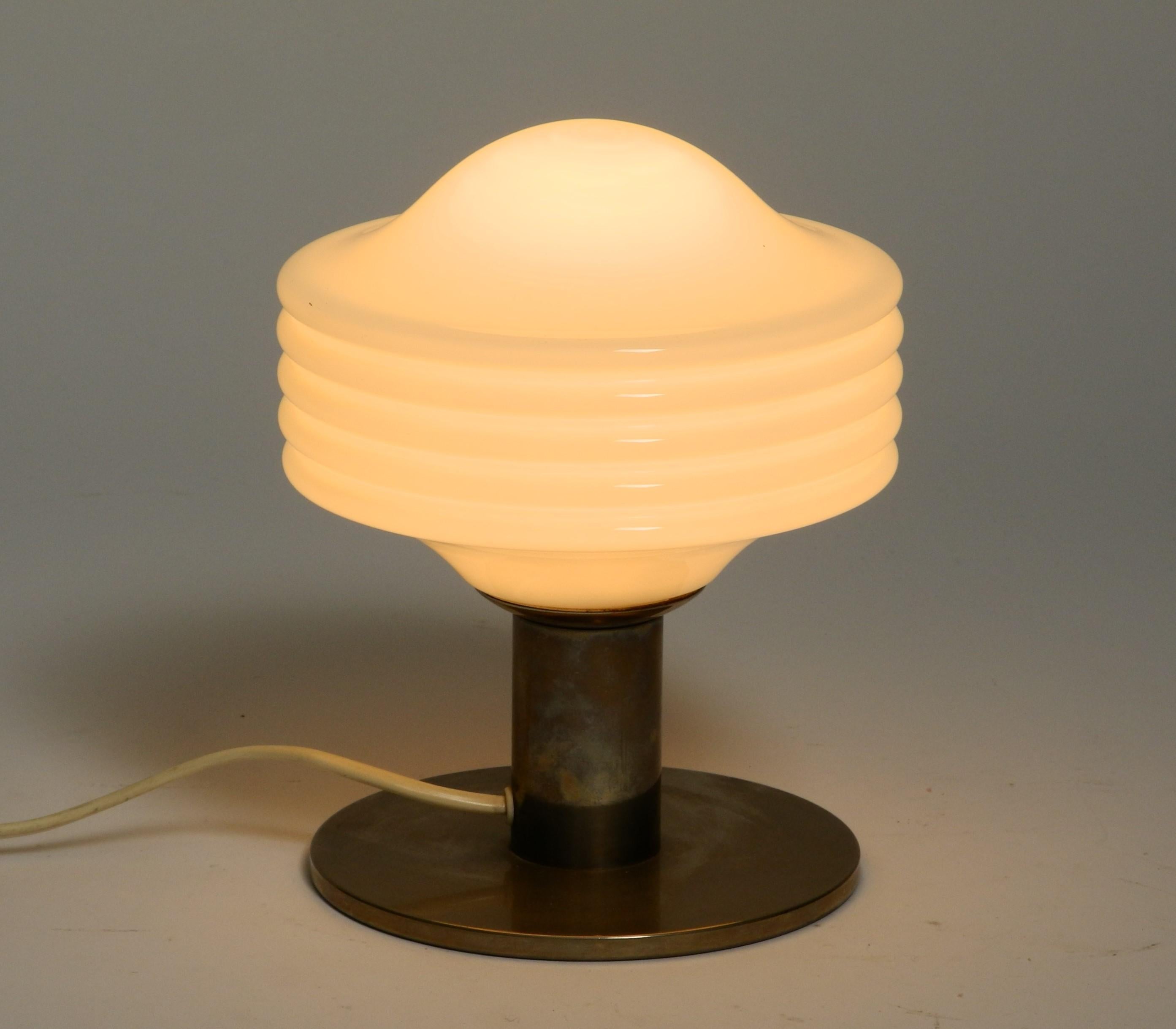 Beautyful Space Age Table Lamp by Temde with Opal Glass Shade, Switzerland 70s For Sale 2