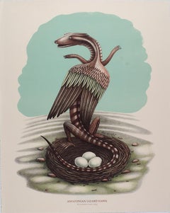 "Ornithological Quadrupeds", 9 Lithographs in Hand-made Portfolio