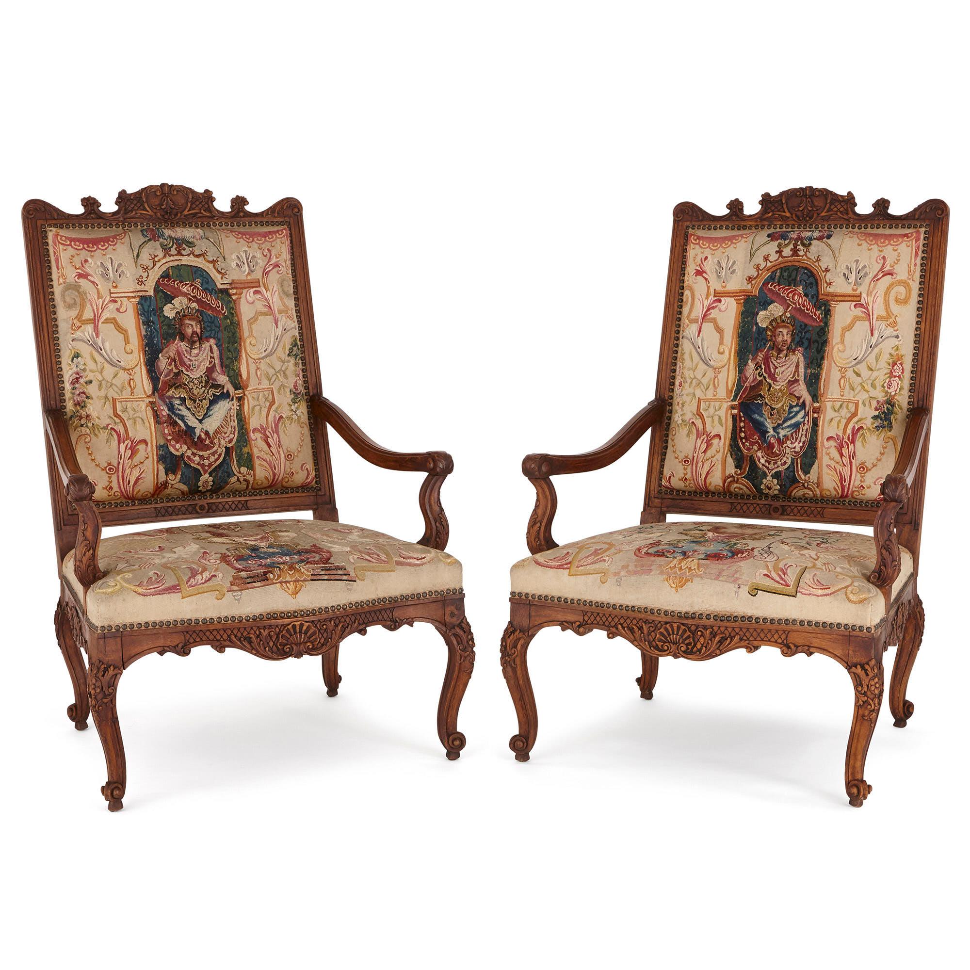 Louis XV Beauvais Tapestry and Beech Wood Furniture Suite  For Sale
