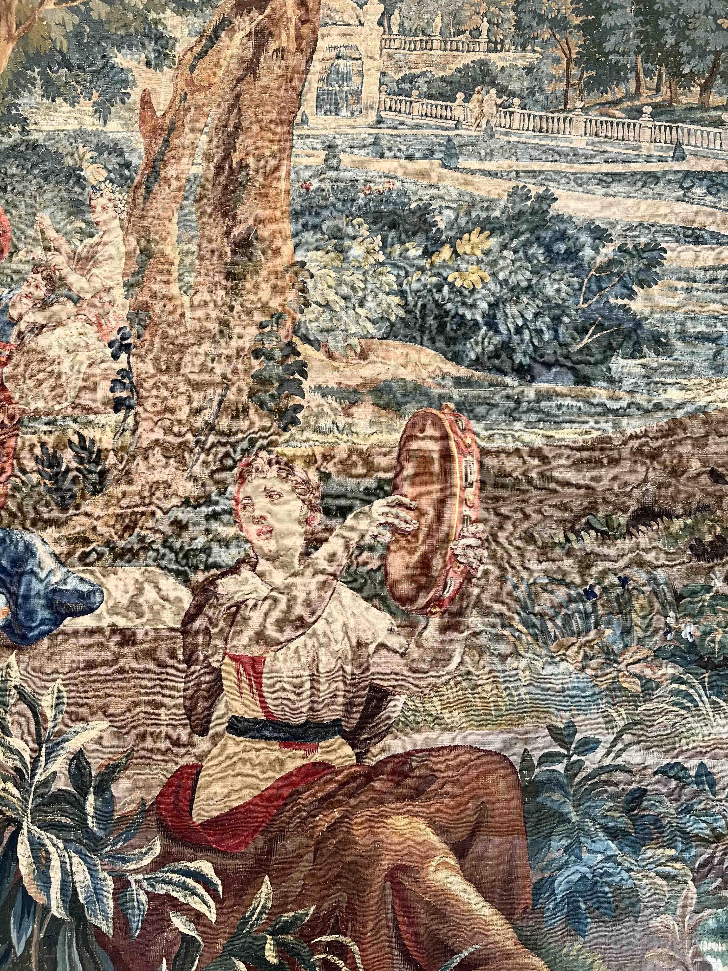 Aubusson Beauvais Tapestry - The Tam-tam Player - 18th Century - N° 882 For Sale