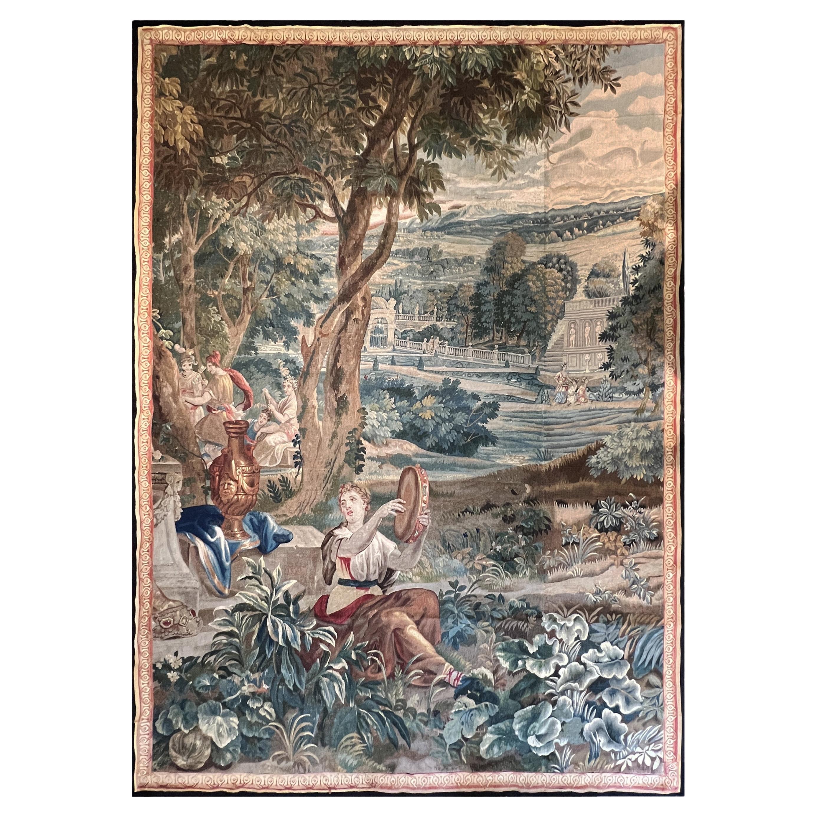 Beauvais Tapestry - The Tam-tam Player - 18th Century - N° 882 For Sale